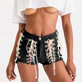 KittenAlarm - Milagros Hollow Out Eyelet Mini Shorts