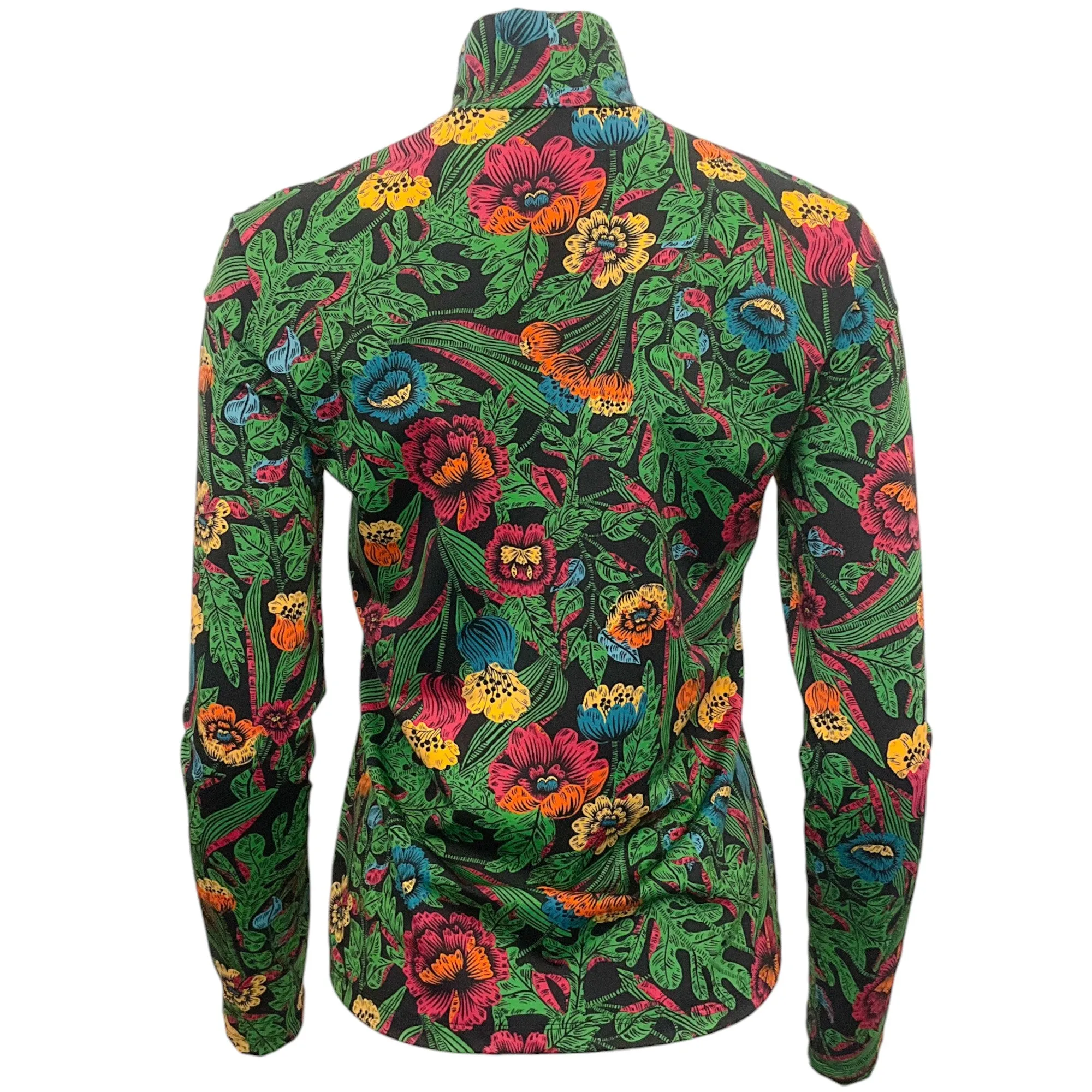 La DoubleJ Black / Green Floral Mock Turtleneck