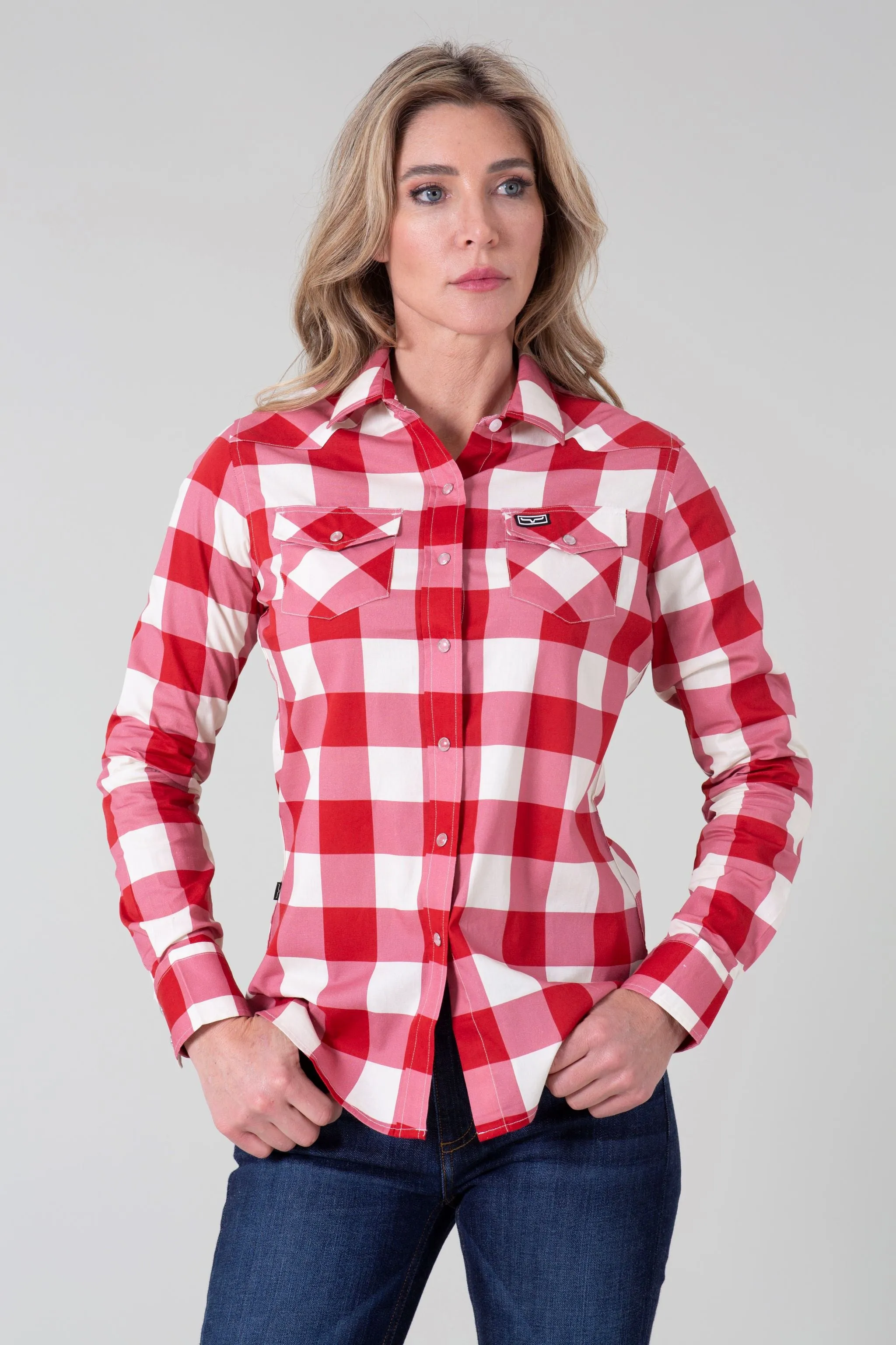 Ladies Malcom Buffalo Plaid Top