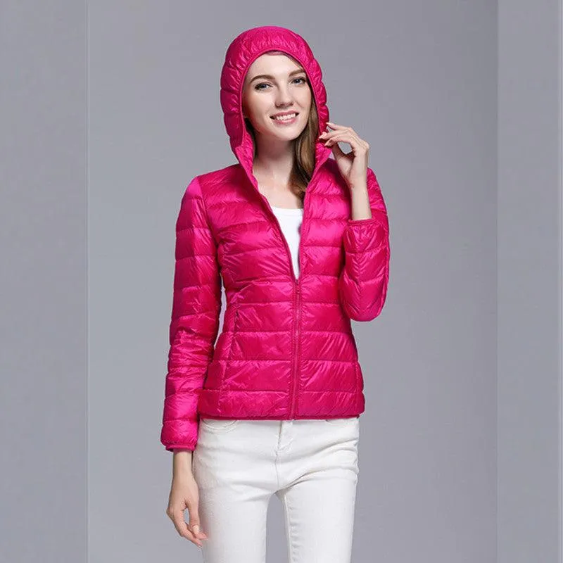 Lightweight Hooded Down Jacket Short Cozy Warmth for Winter & Outdoors