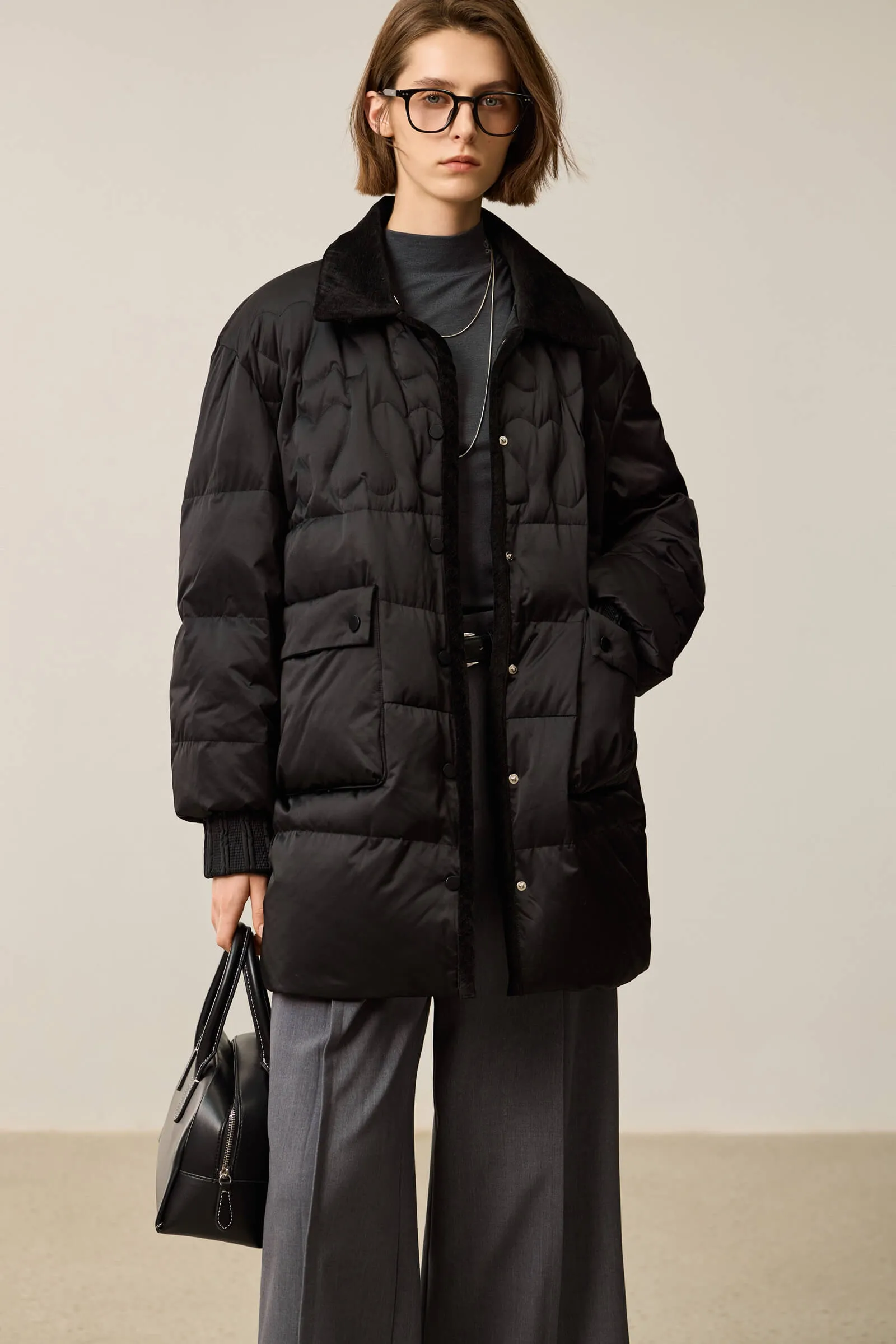 LILY Preppy Cocoon Duck Down Jacket