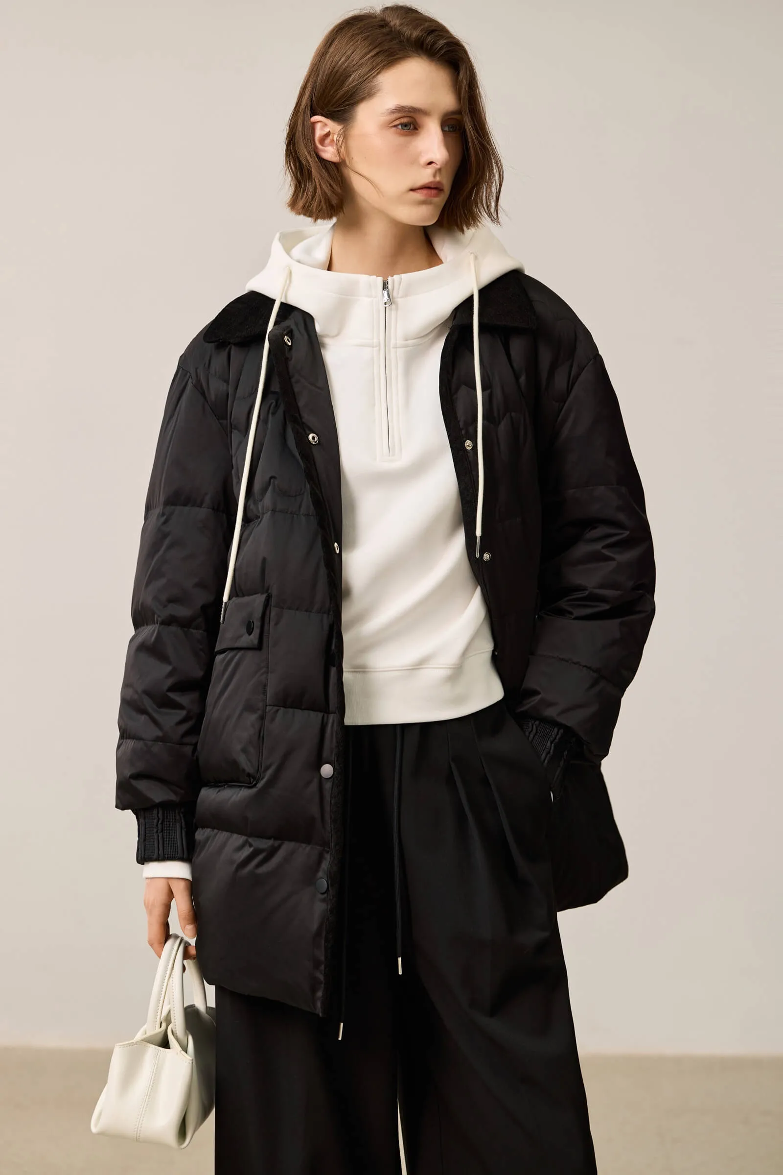 LILY Preppy Cocoon Duck Down Jacket