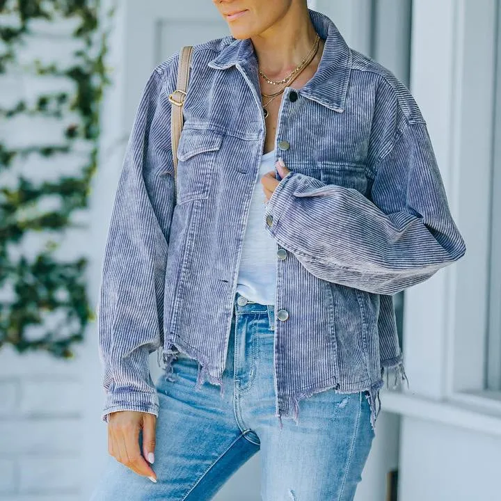 Long Sleeve denim shirt jacket women