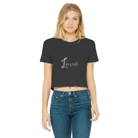 Love Classic Women's Cropped Raw Edge T-Shirt