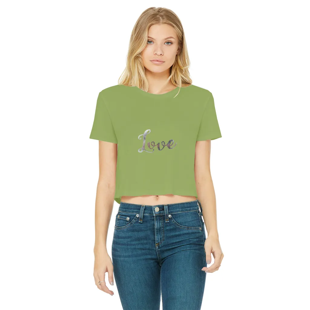 Love Classic Women's Cropped Raw Edge T-Shirt