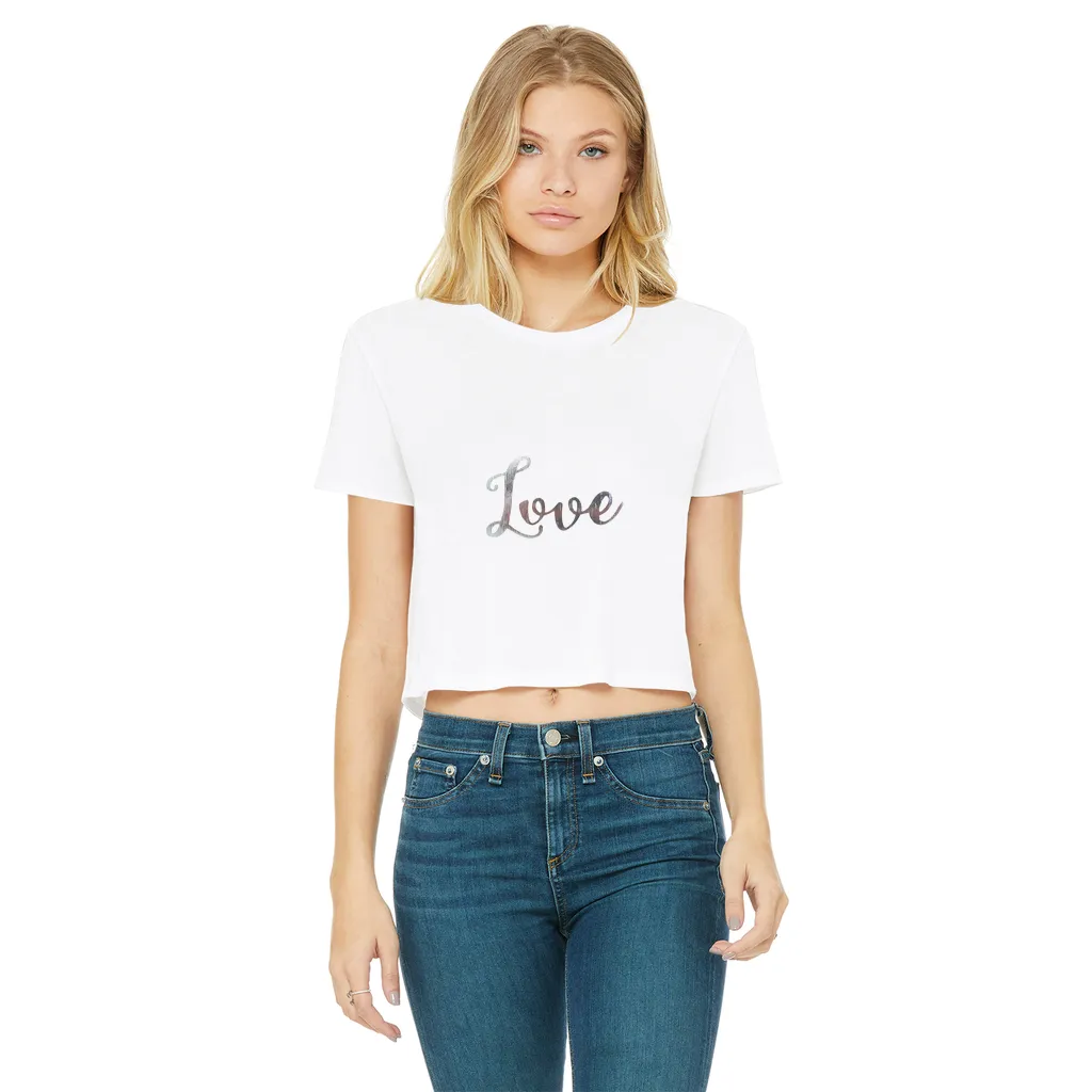 Love Classic Women's Cropped Raw Edge T-Shirt