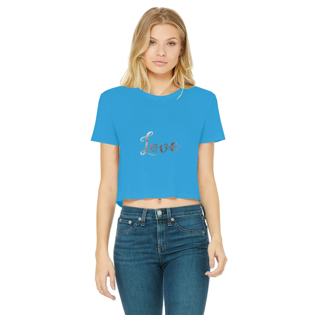 Love Classic Women's Cropped Raw Edge T-Shirt