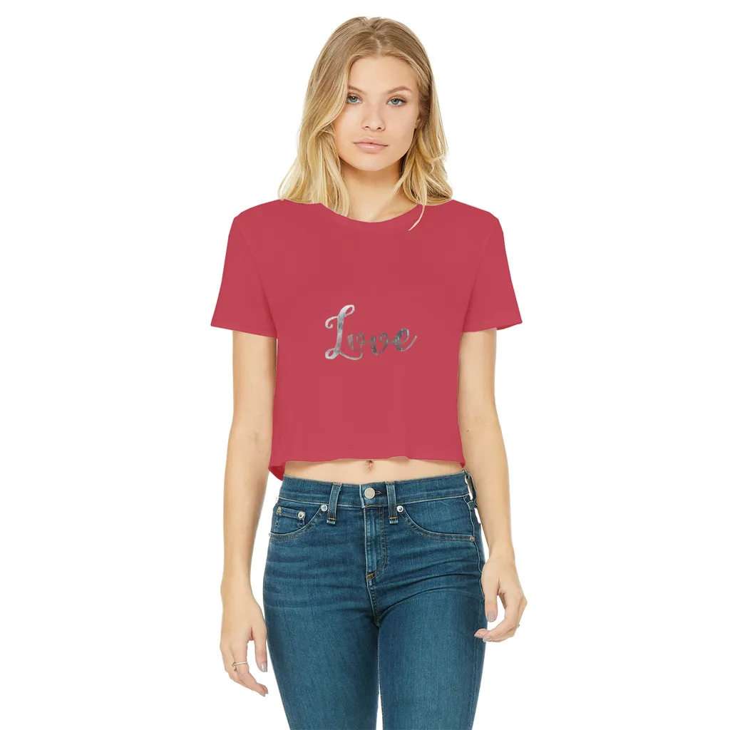 Love Classic Women's Cropped Raw Edge T-Shirt