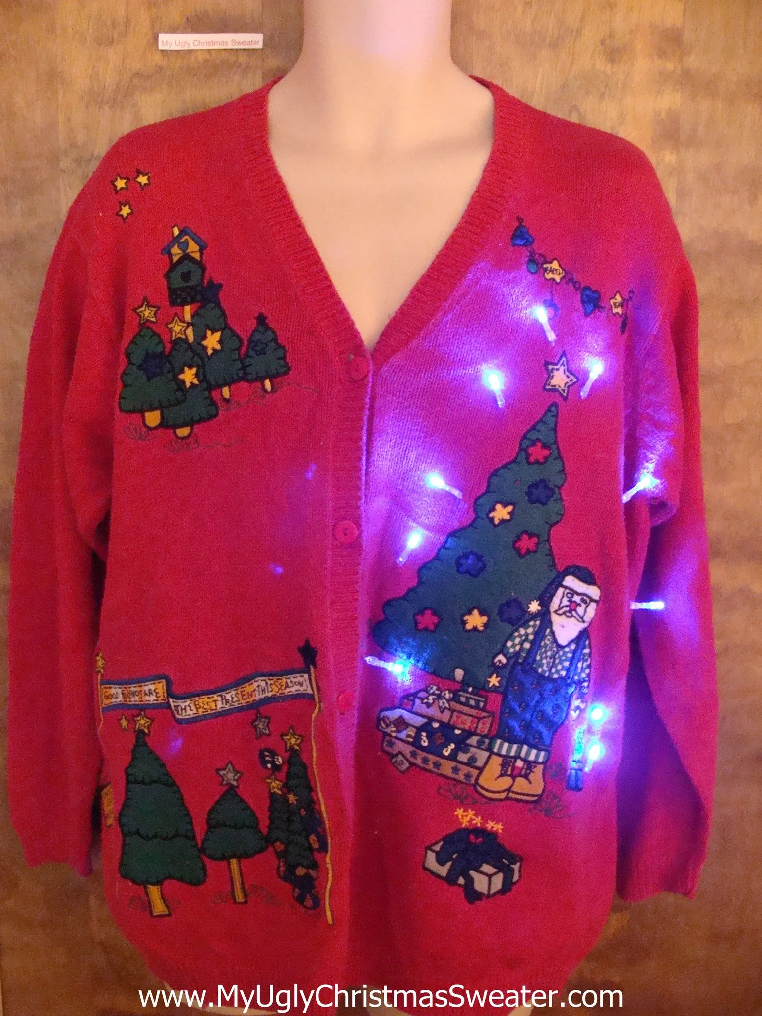 Lumberjack Santa Light Up Cheesy Christmas Sweater