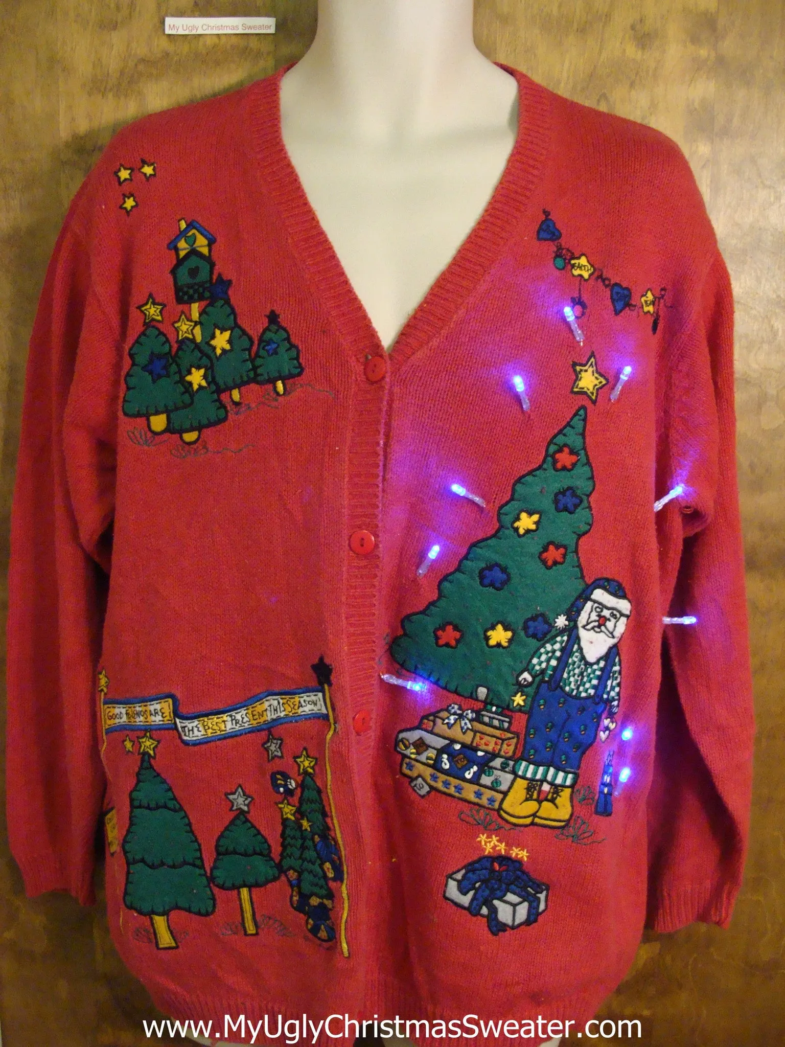 Lumberjack Santa Light Up Cheesy Christmas Sweater