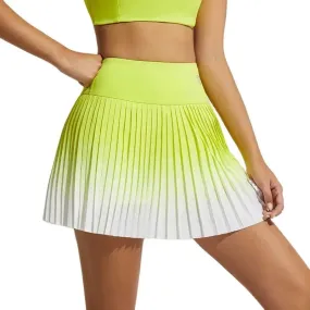 LVSANW Color Gradient Senior Women Pleated Tennis Skirt Golf Skorts with Pockets Athletic Culottes High Waisted Workout Running Skirts