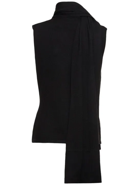 Magda Butrym   Wool blend knit draped scarf top 