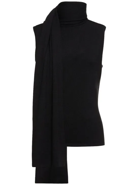 Magda Butrym   Wool blend knit draped scarf top 