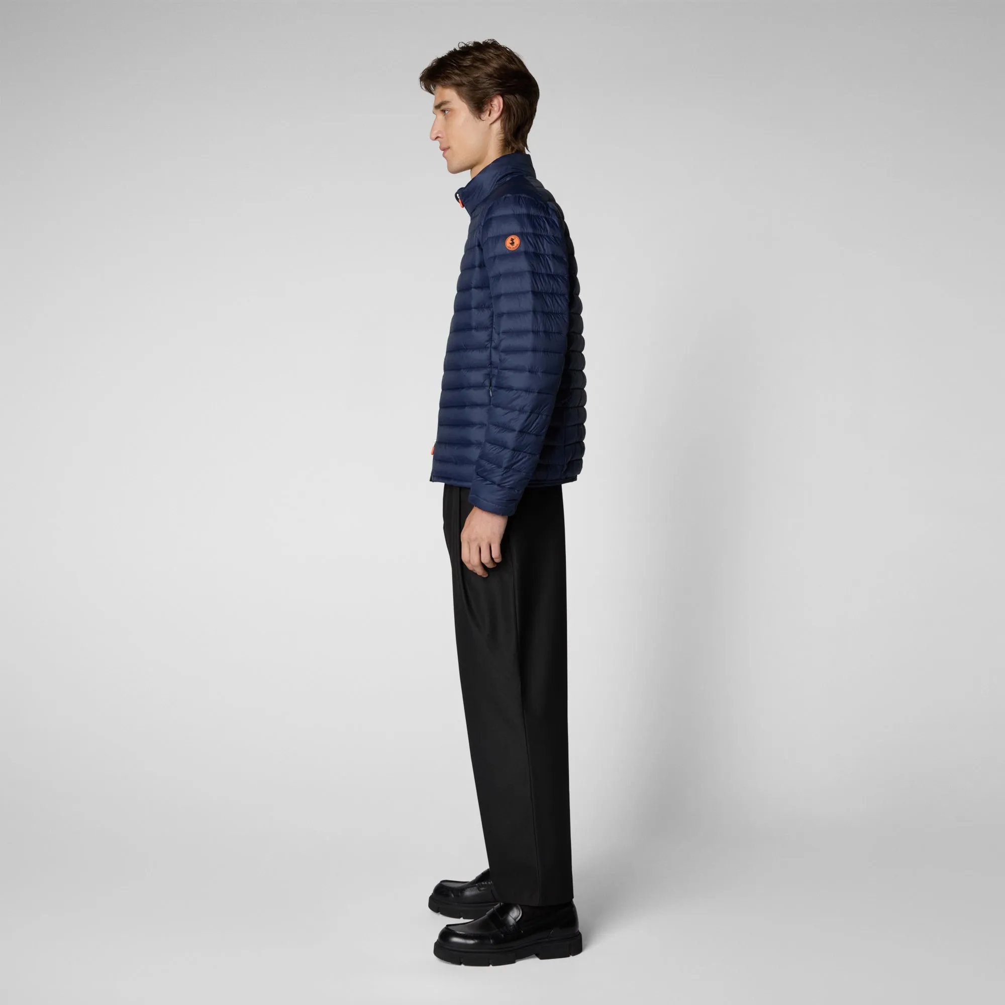 Man's animal free puffer jacket Alexander in navy blue