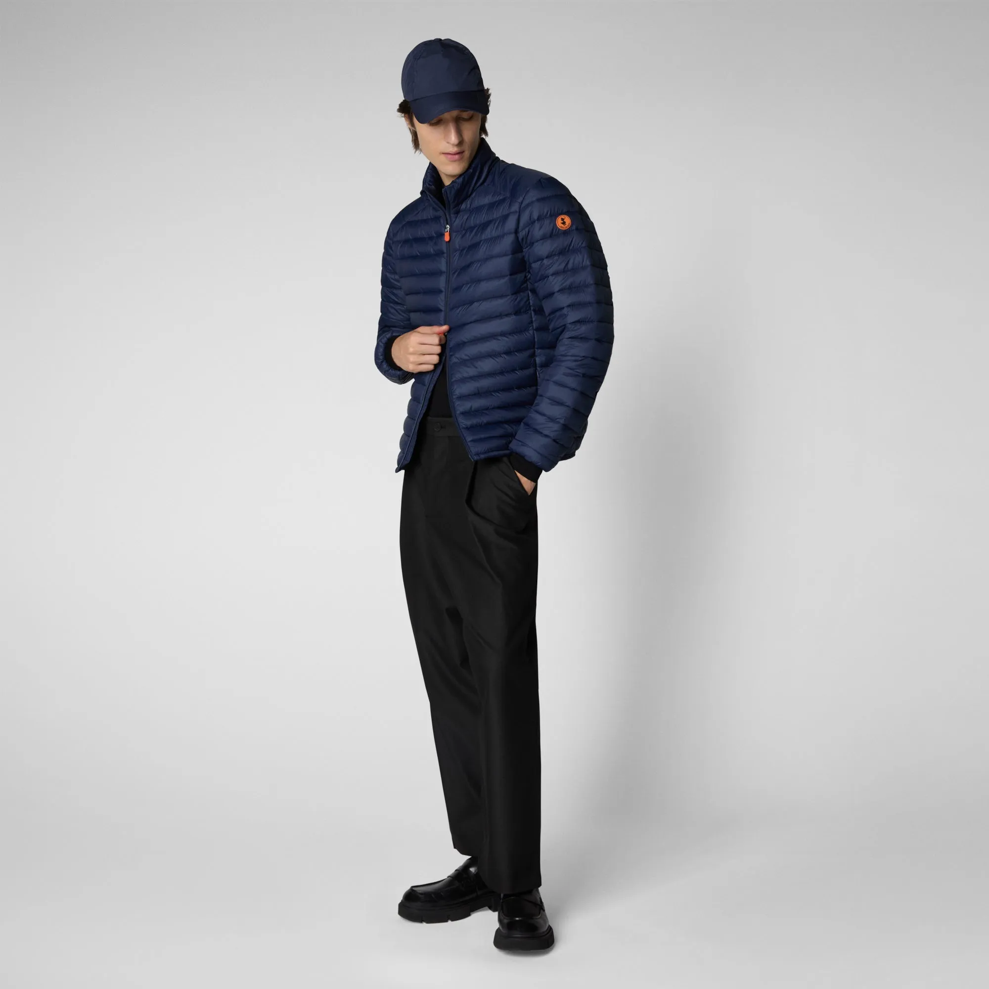 Man's animal free puffer jacket Alexander in navy blue