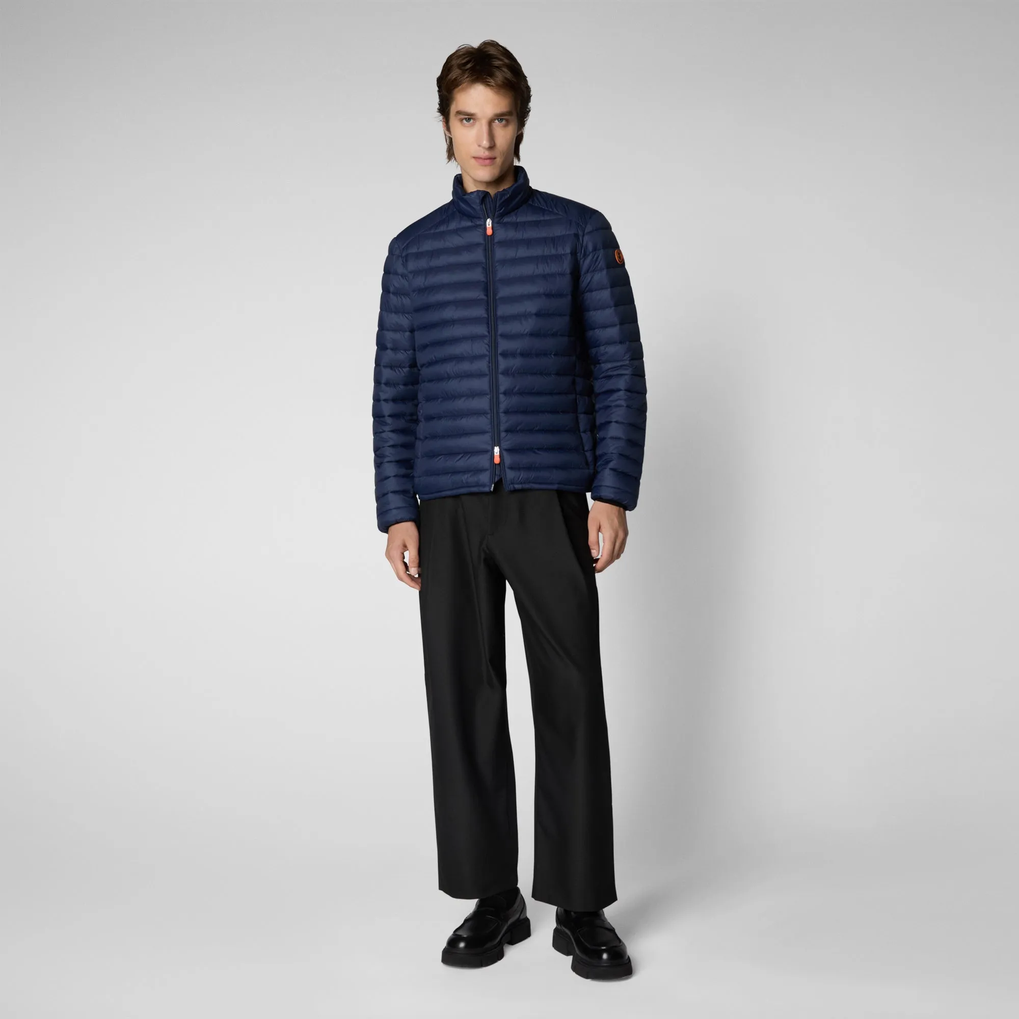 Man's animal free puffer jacket Alexander in navy blue