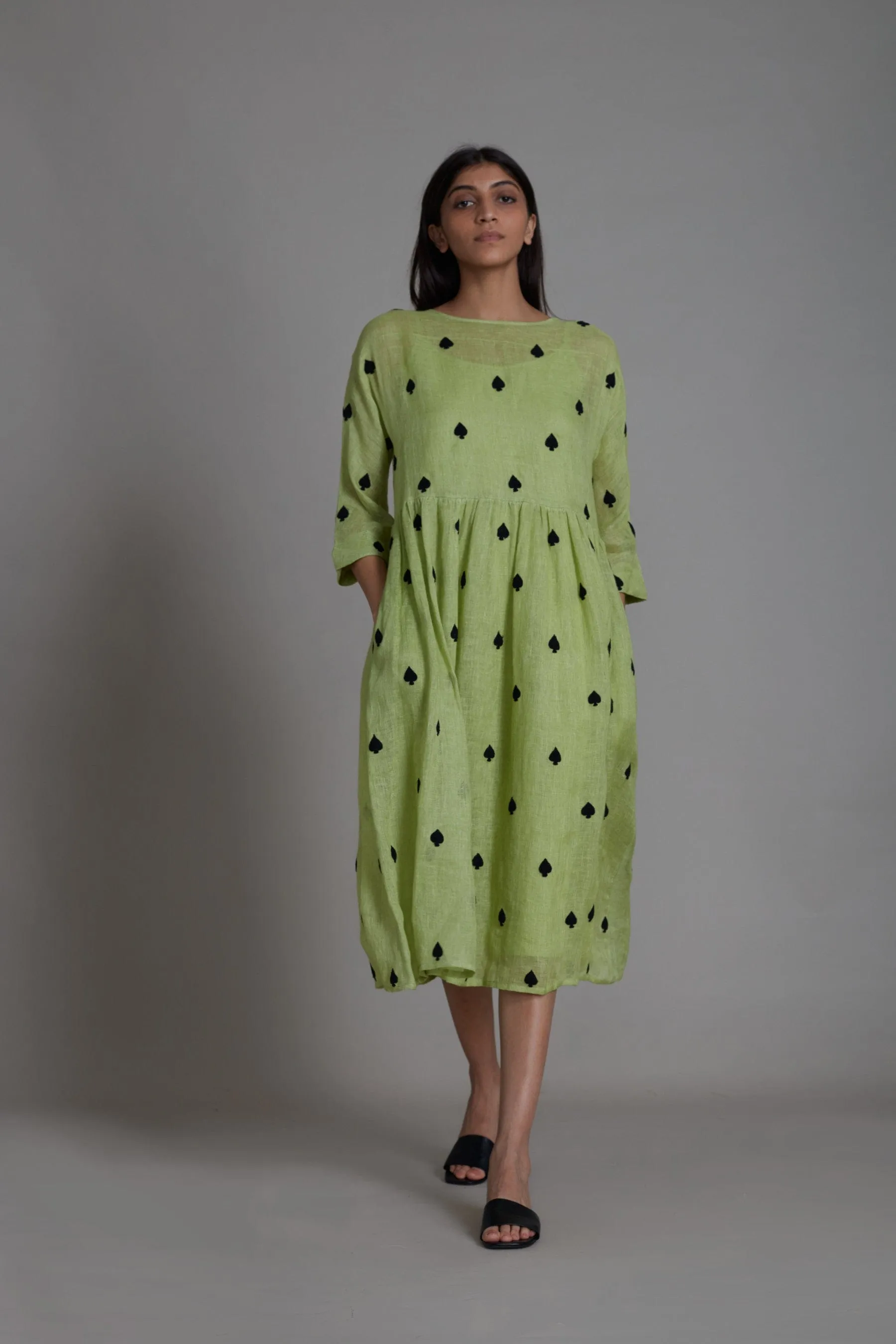 Mati Teen Patti Dress-Green (Ready to Ship)