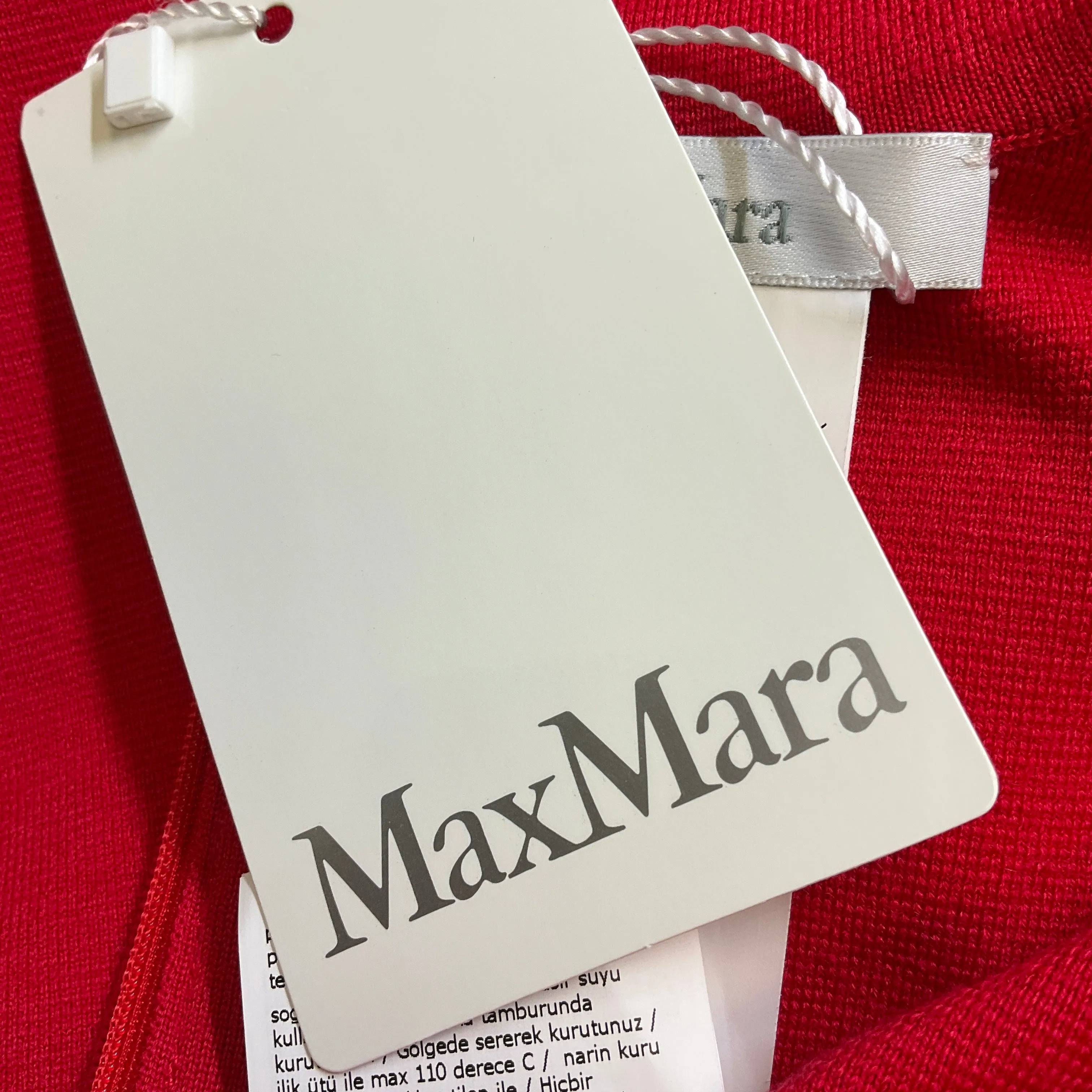 Max Mara Red Larix Sleeveless Wool Stretch Knit Turtleneck Dress