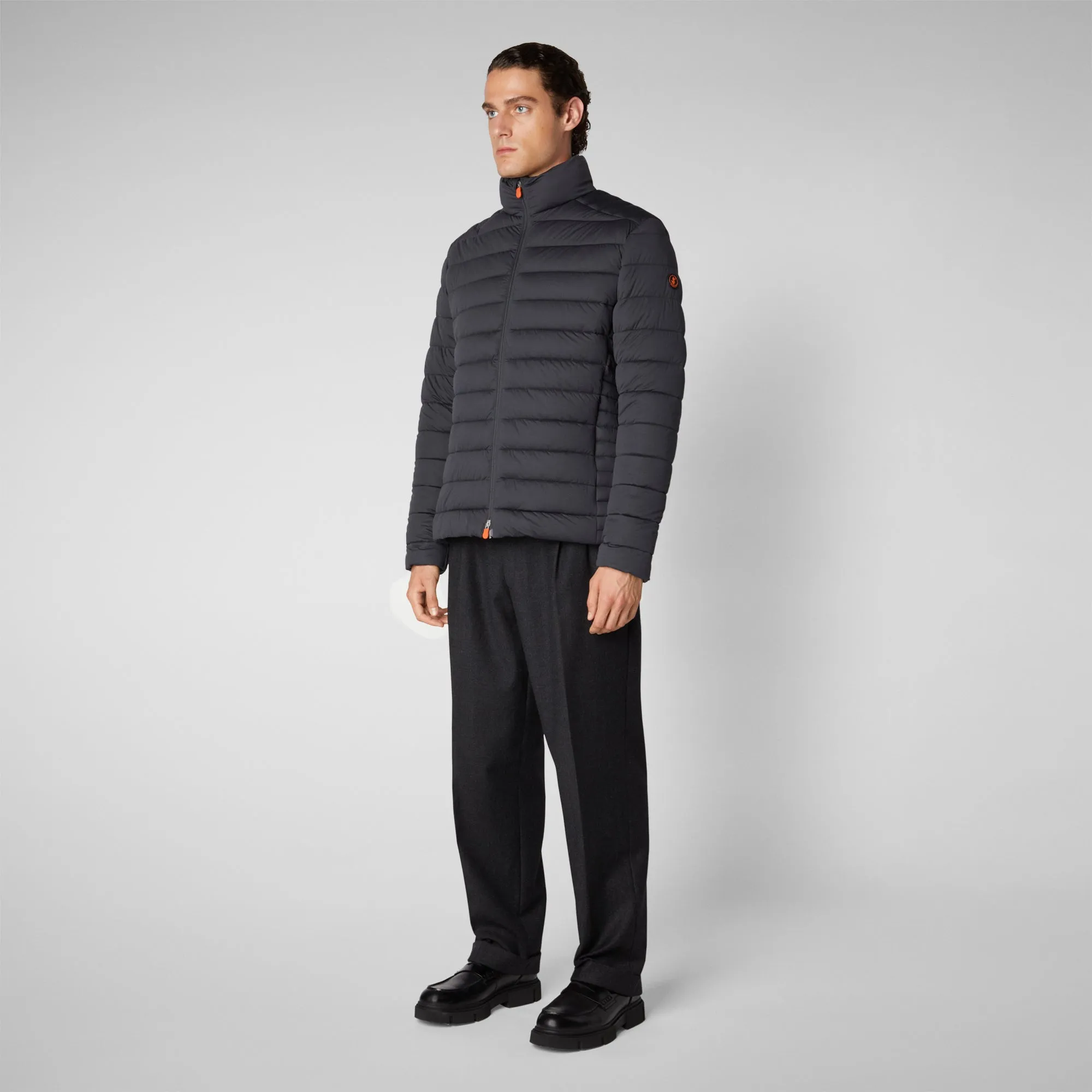 Men's Ari Stretch Puffer Jacket in Grey Black