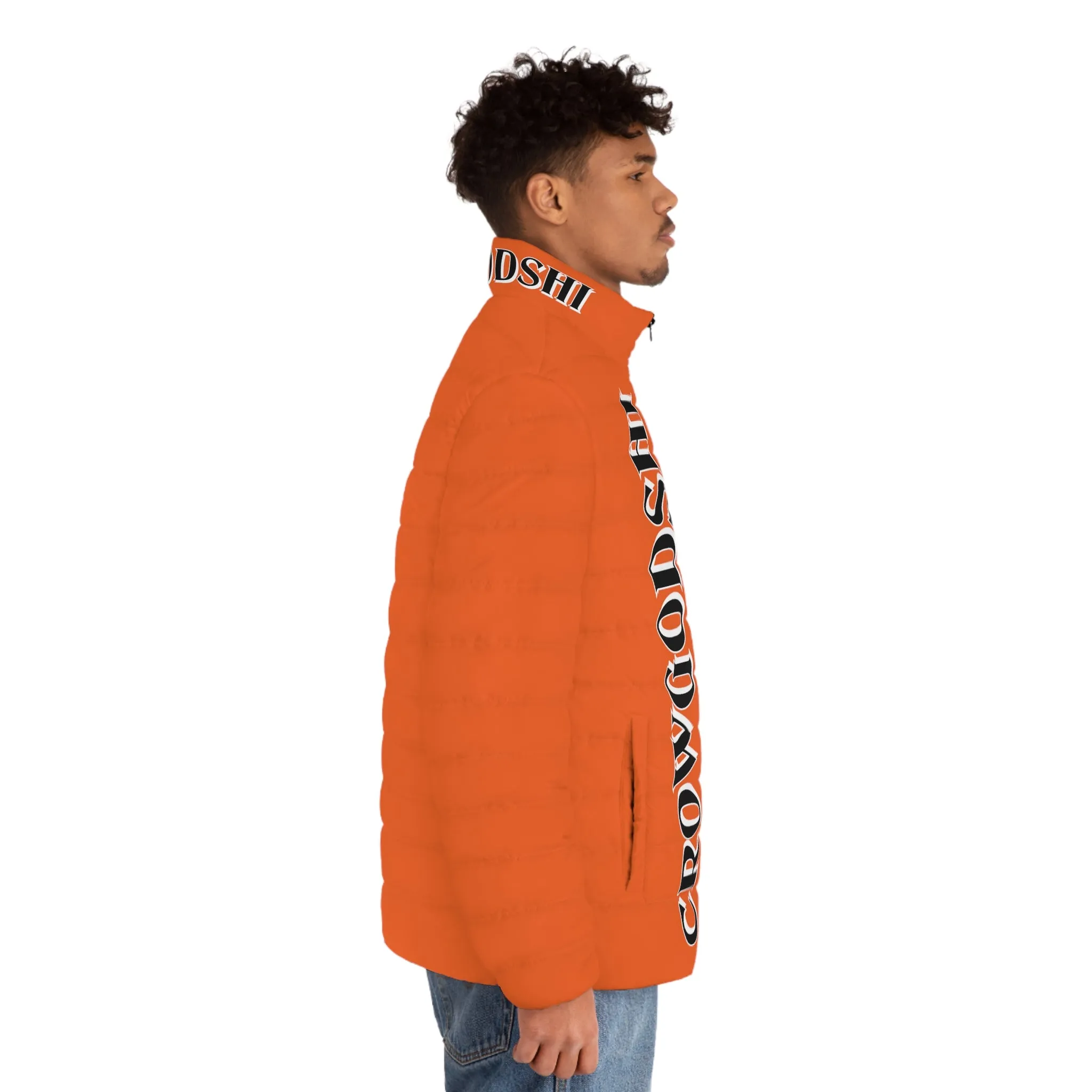 Men's CROWGODSHI Puffer Jacket, ORANGE