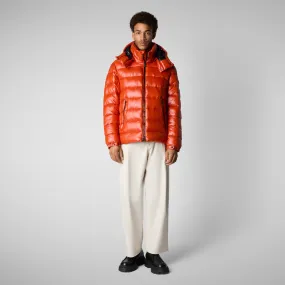 Men's  Florian Hooded Animal free Puffer Jacket in Maple Orange