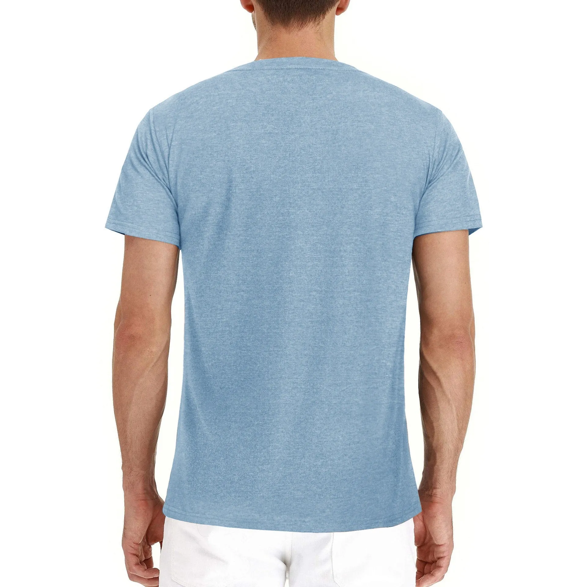 Men's Henley Button Cotton T-shirts With Pocket