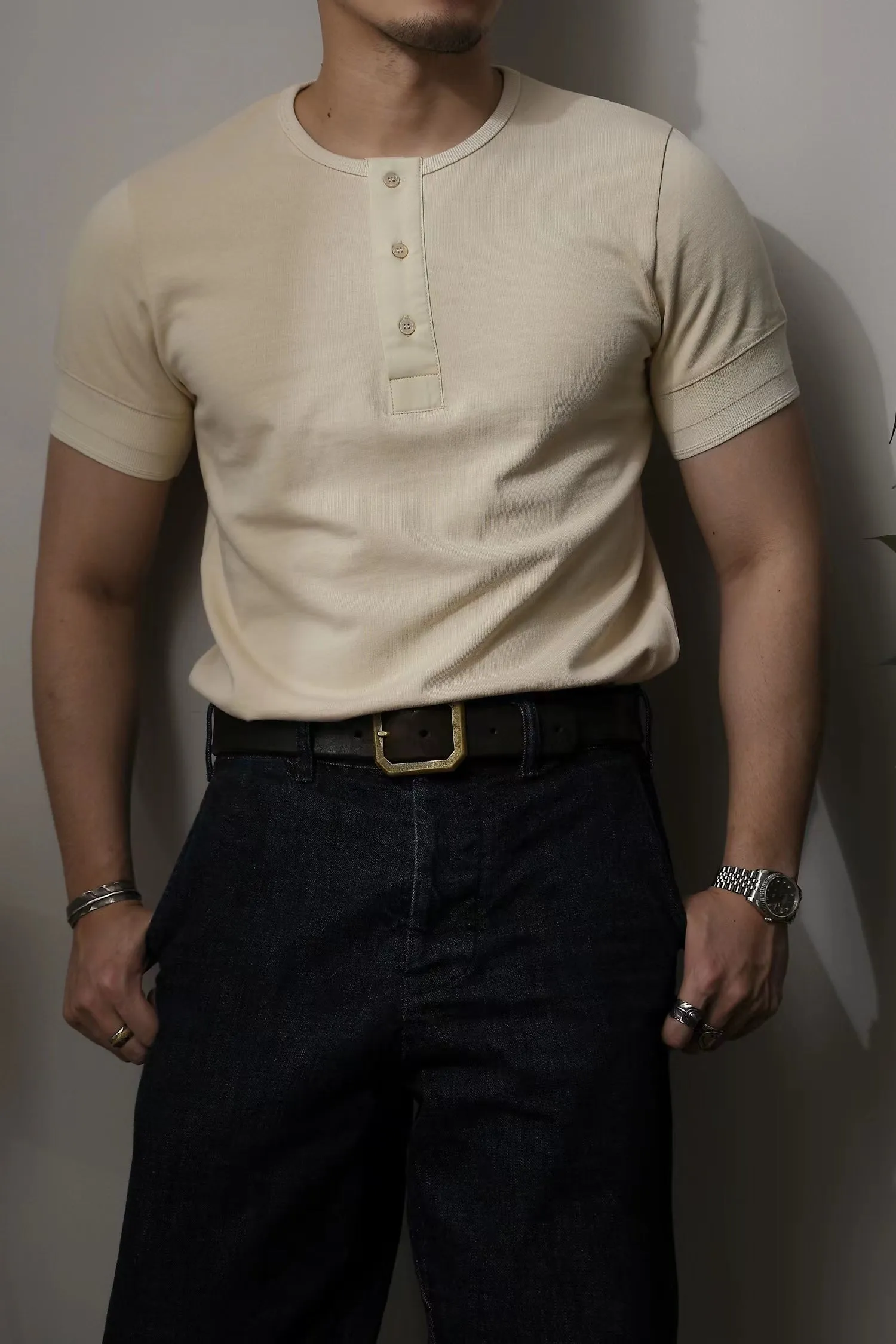 Men's Short Sleeves Henley Shirt