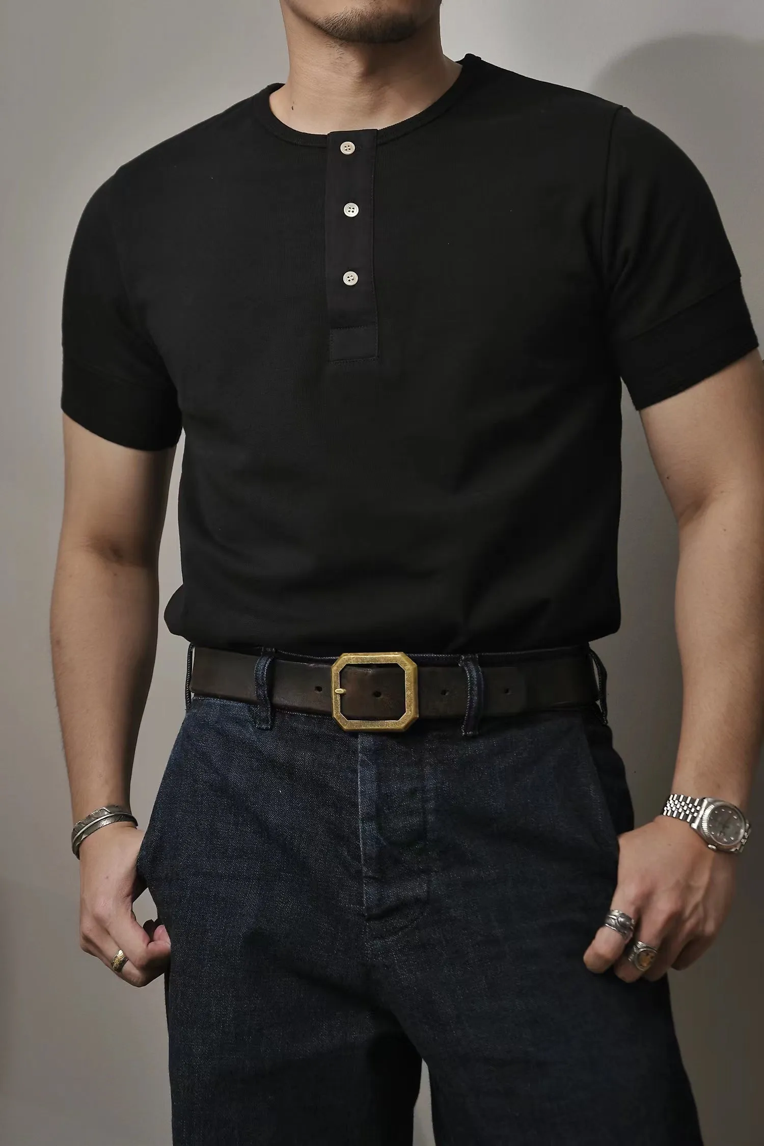 Men's Short Sleeves Henley Shirt