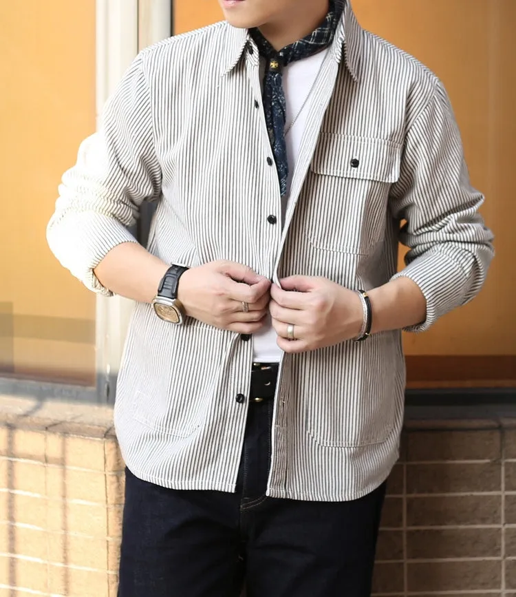 Men's Striped Denim Chore Shirt