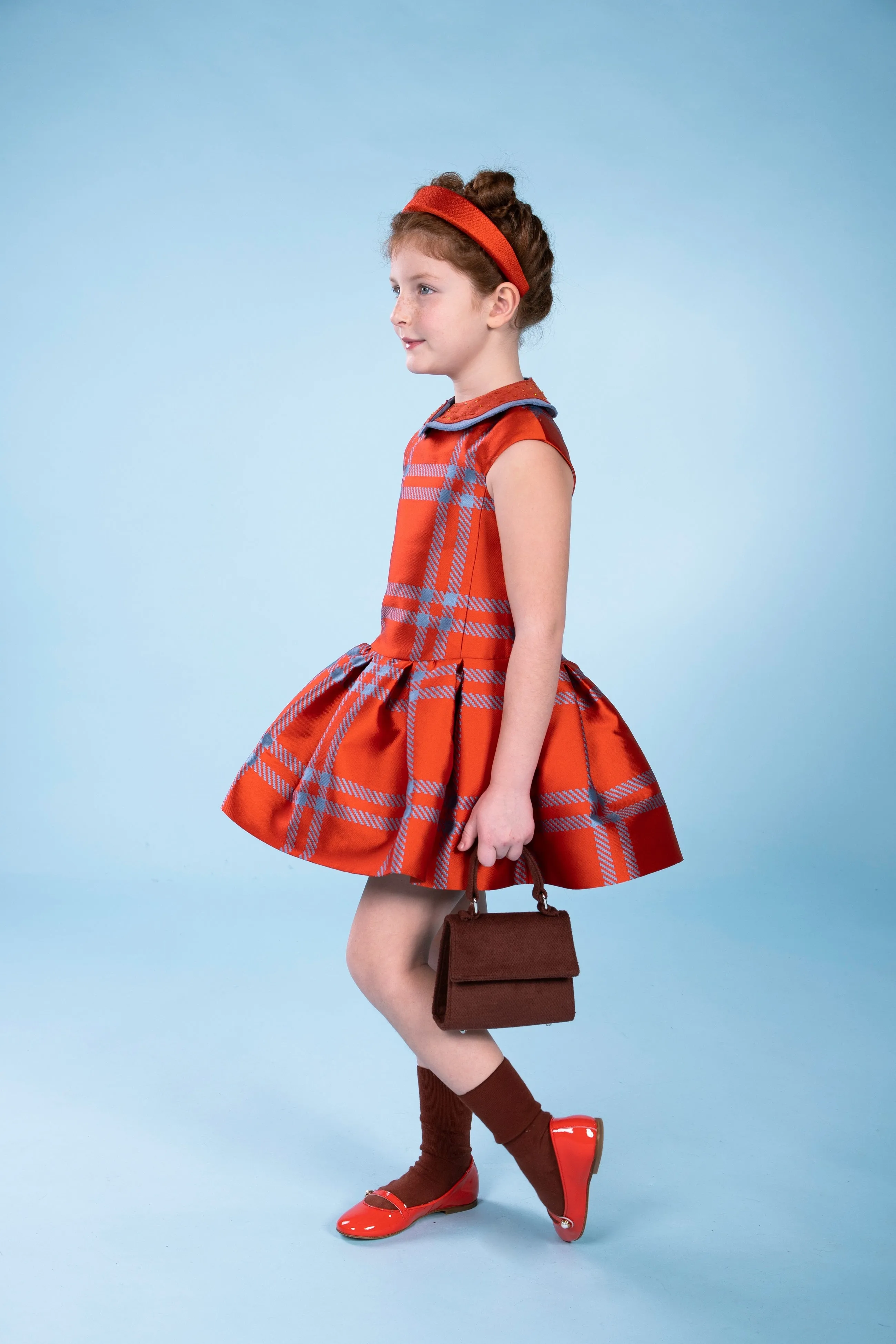 MMS Orange Plaid Taffeta Jumper