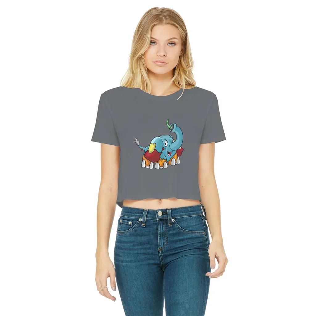 Mudphant Classic Women's Cropped Raw Edge T-Shirt