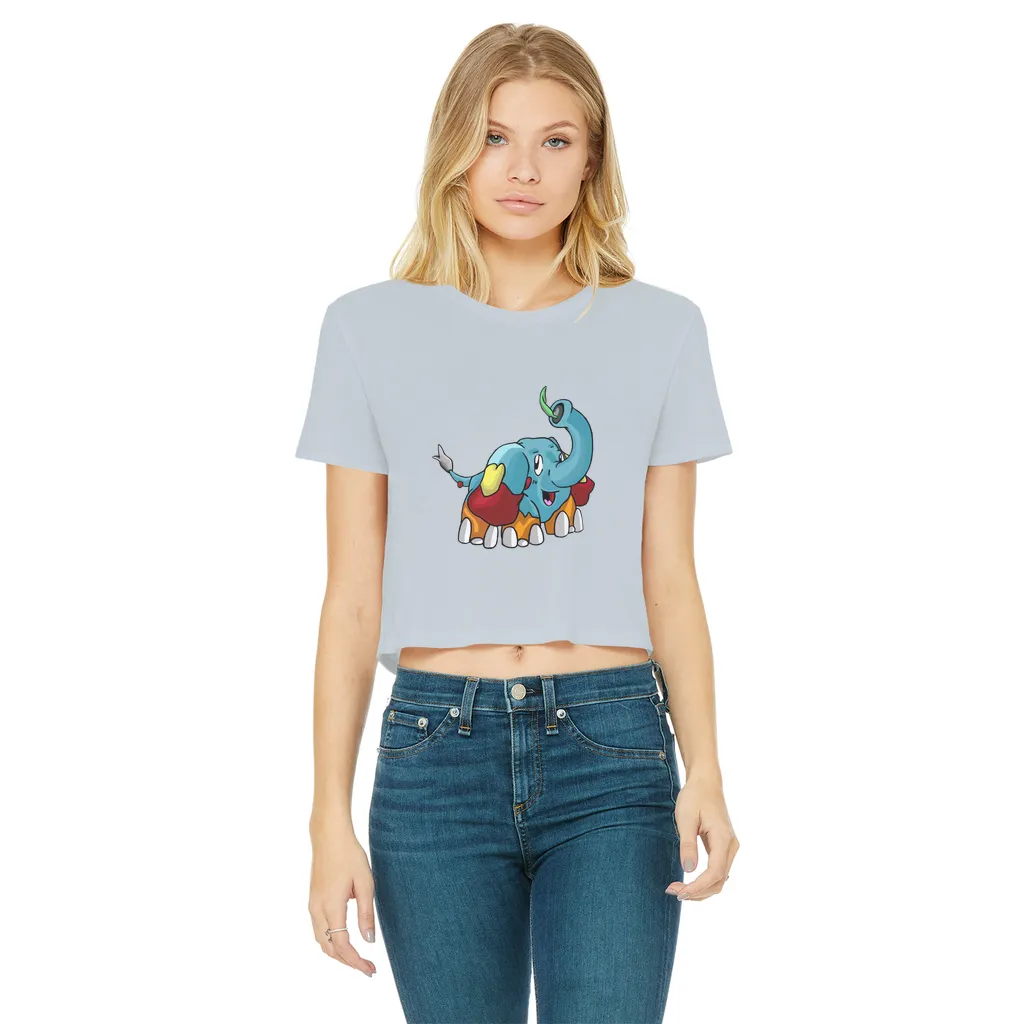 Mudphant Classic Women's Cropped Raw Edge T-Shirt