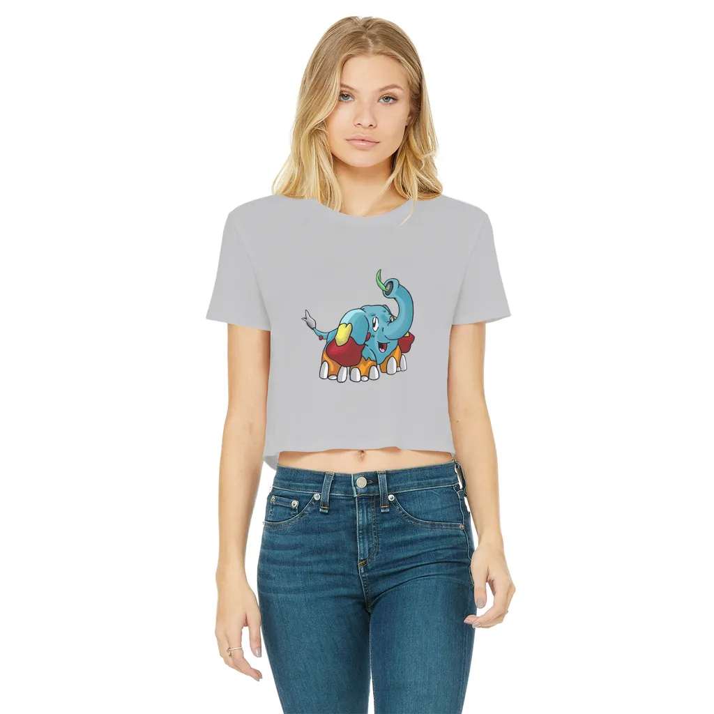 Mudphant Classic Women's Cropped Raw Edge T-Shirt