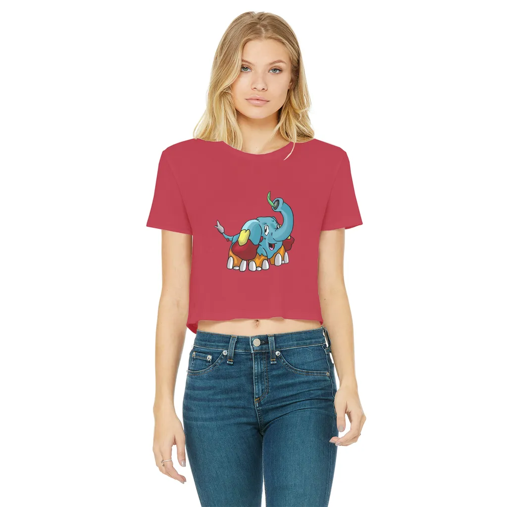 Mudphant Classic Women's Cropped Raw Edge T-Shirt