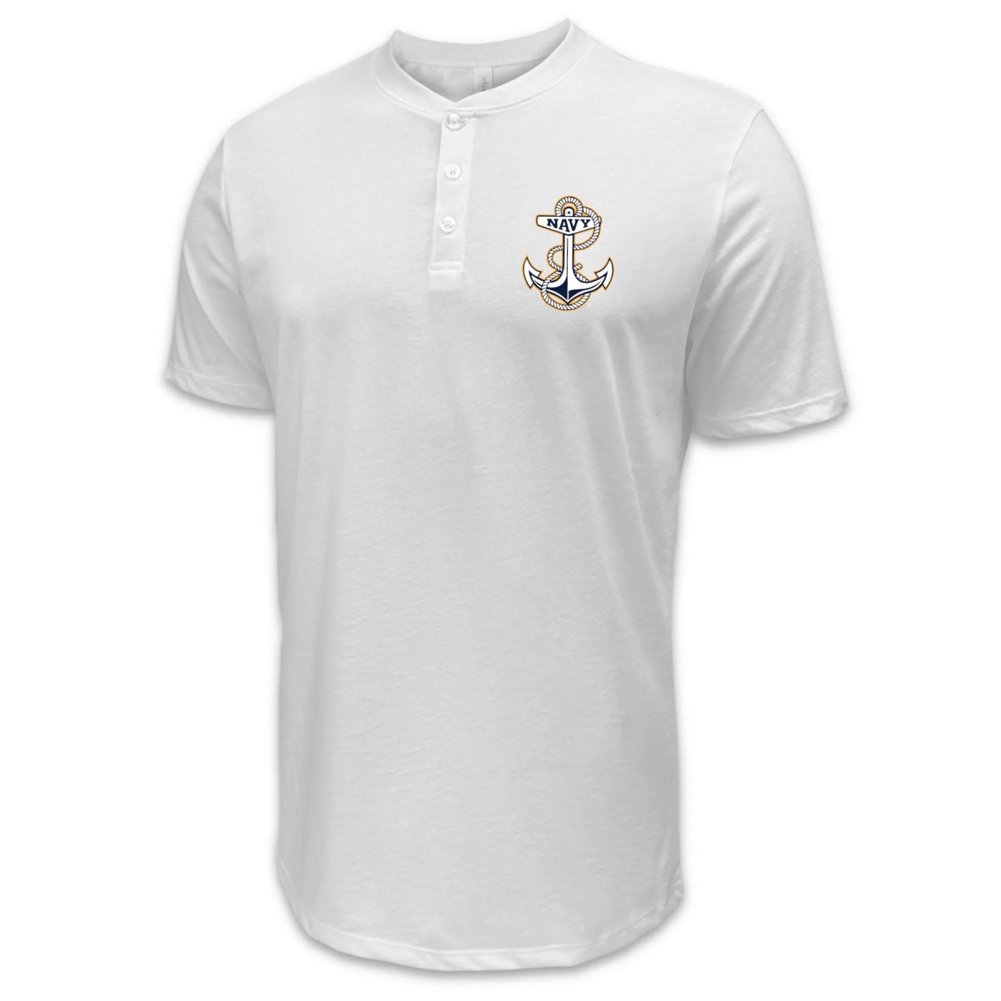 Navy Anchor Mens Henley T-Shirt