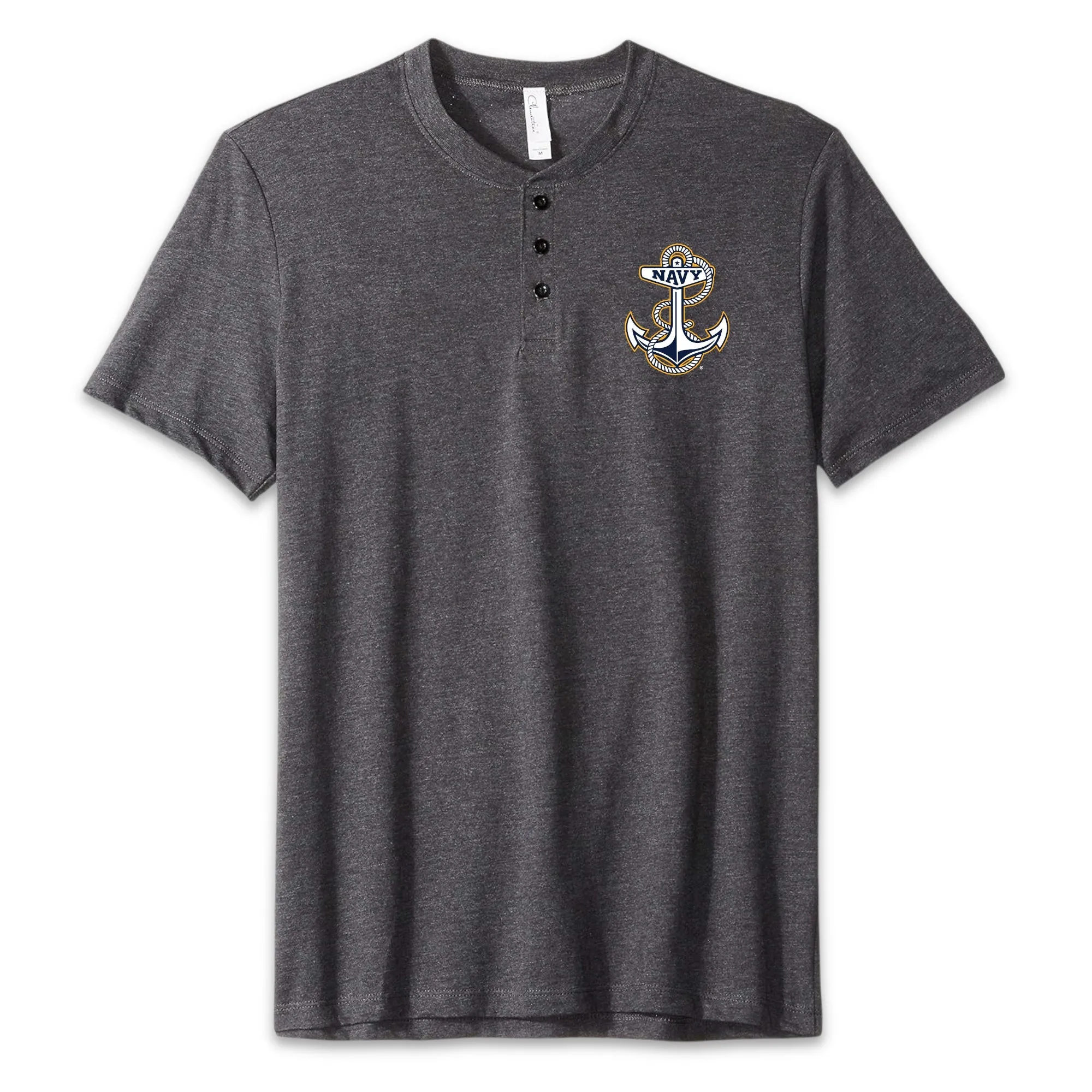 Navy Anchor Mens Henley T-Shirt