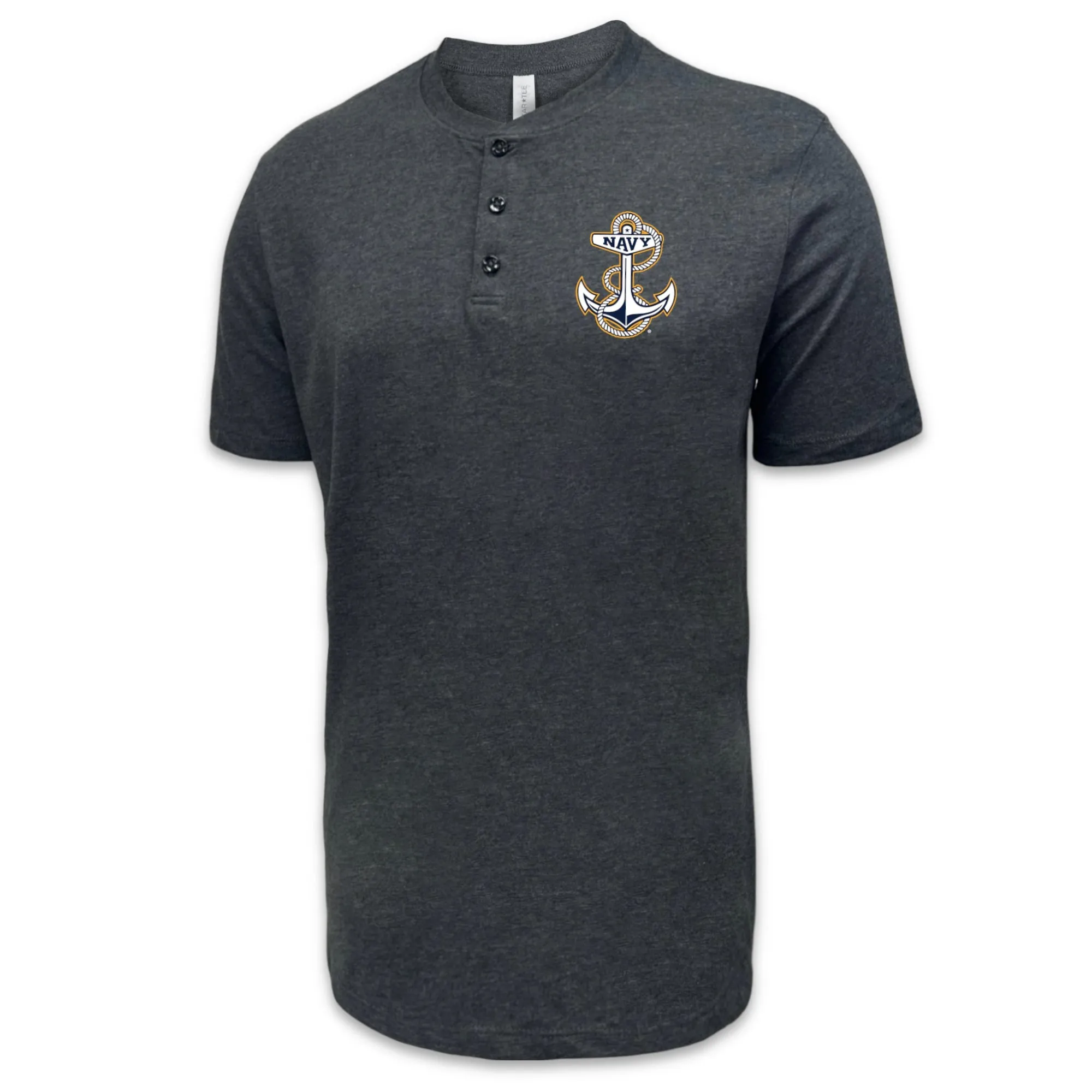 Navy Anchor Mens Henley T-Shirt