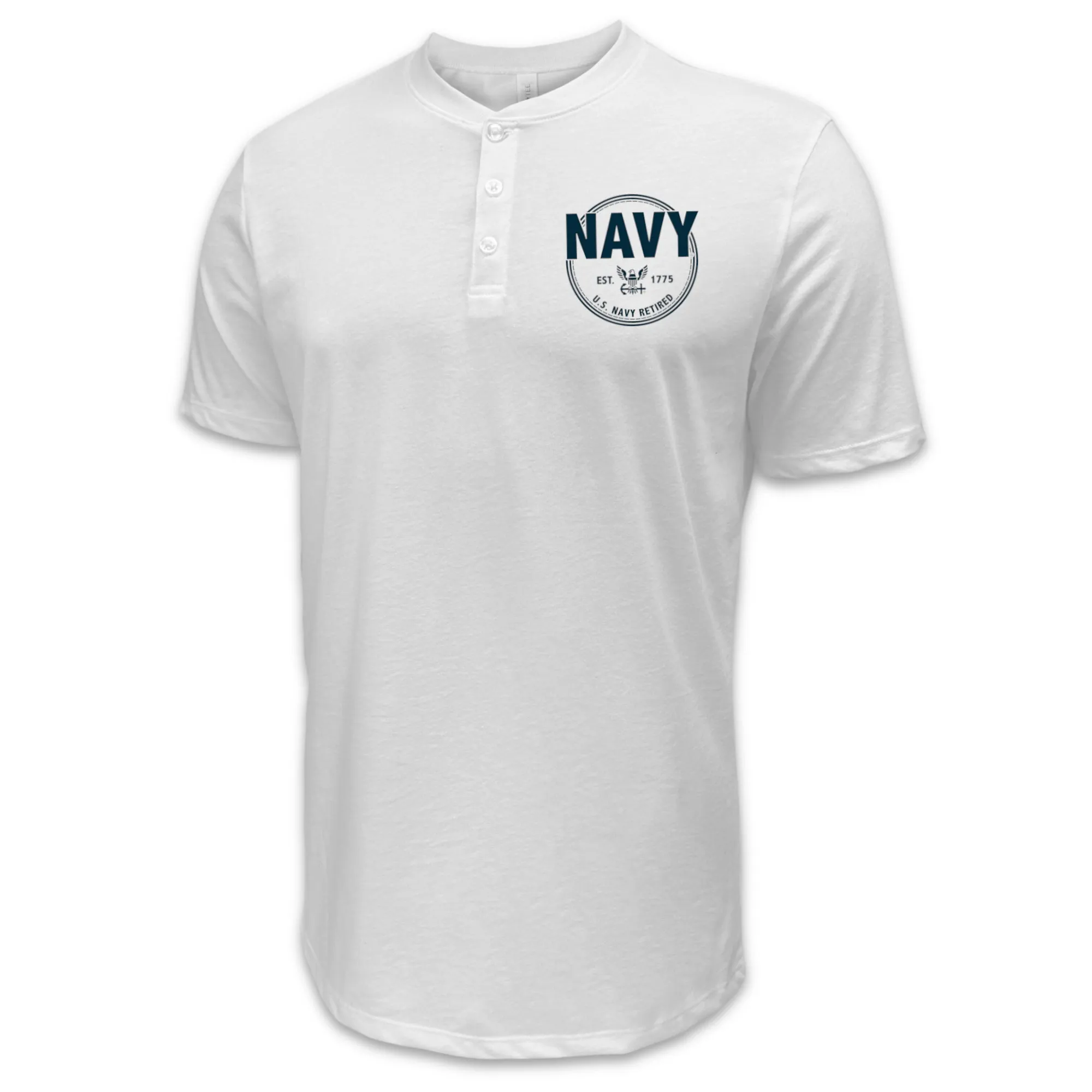 Navy Retired Mens Henley T-Shirt