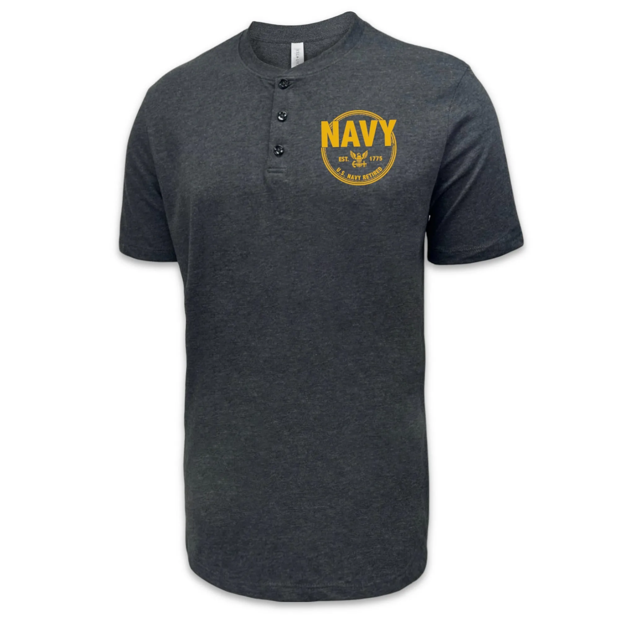 Navy Retired Mens Henley T-Shirt