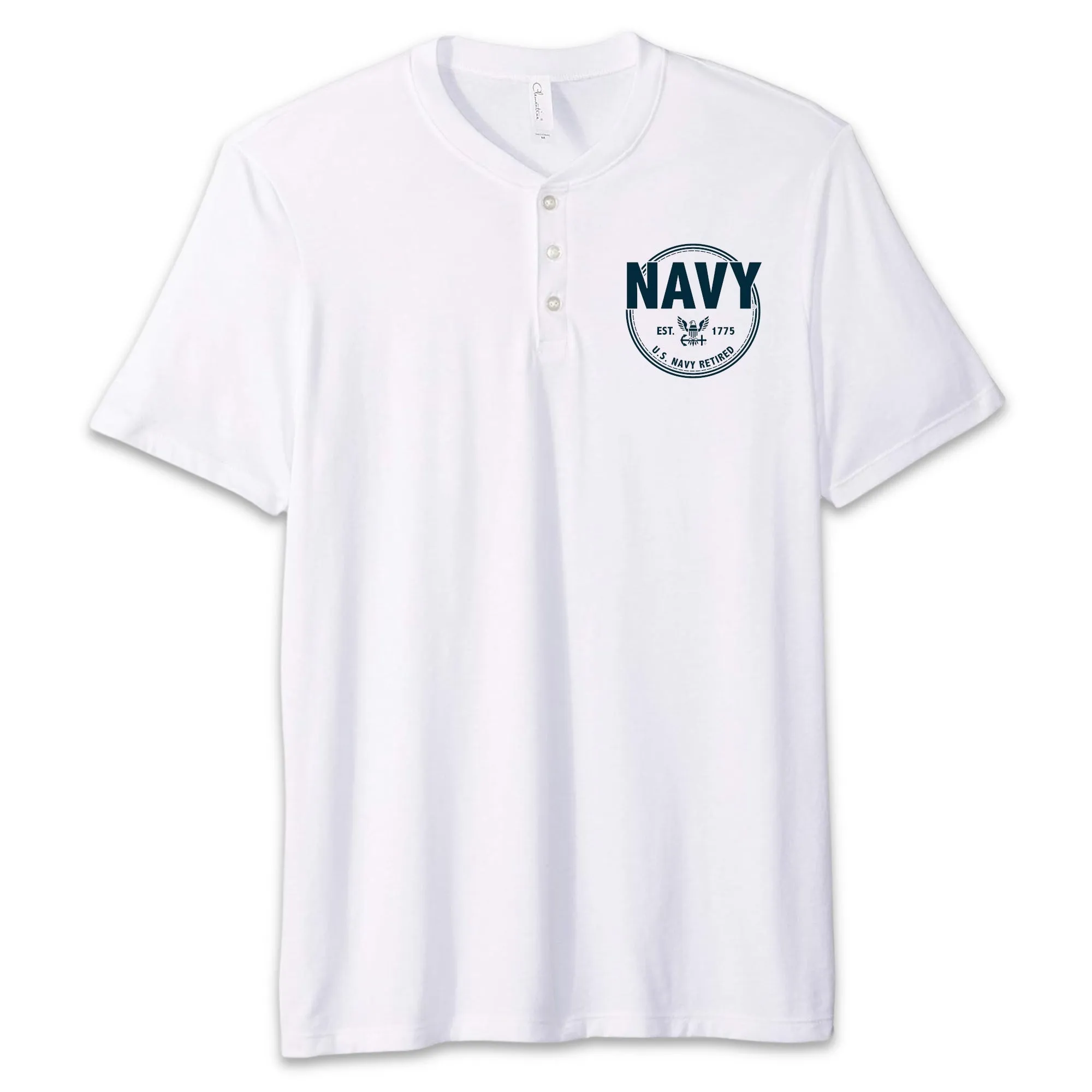 Navy Retired Mens Henley T-Shirt