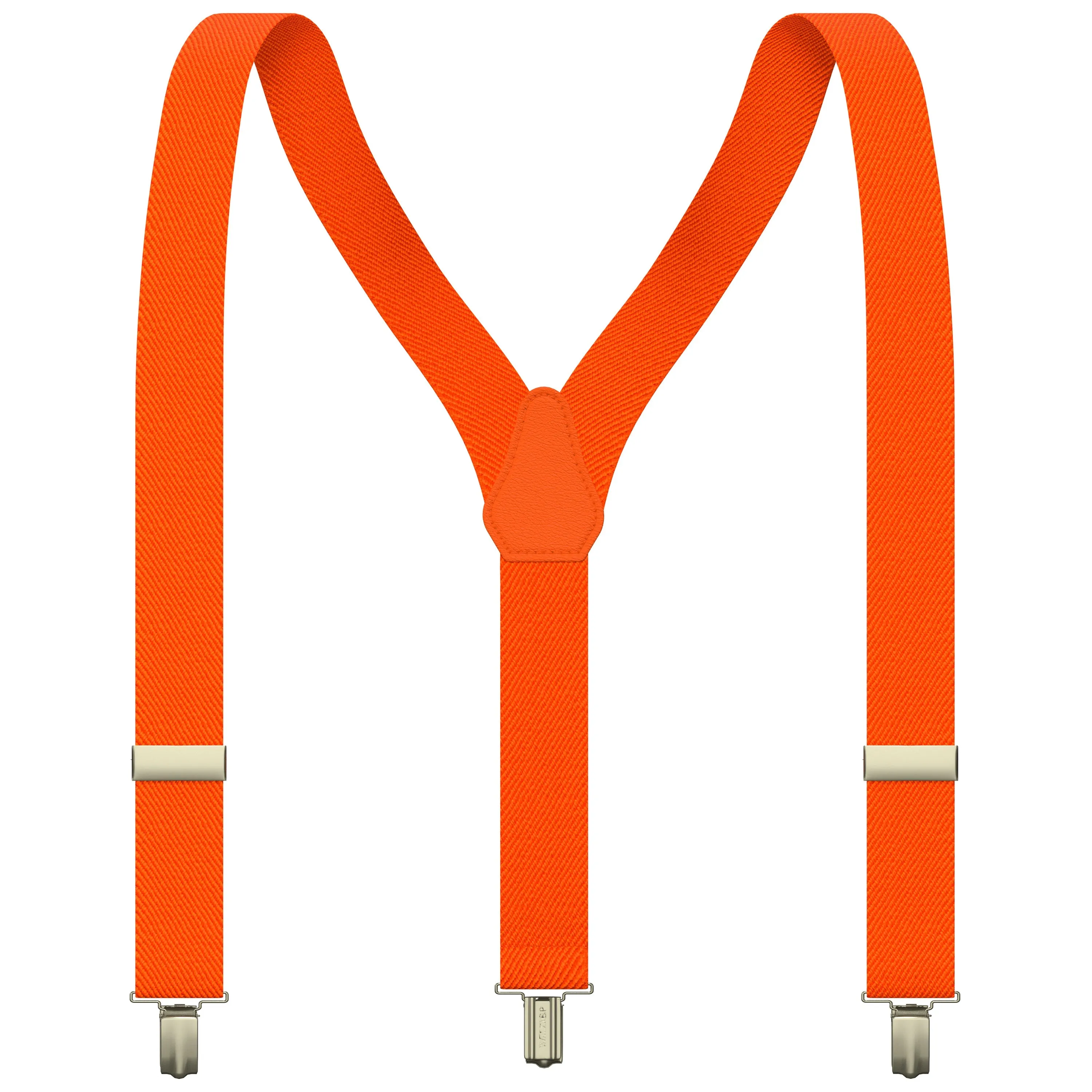 Neon Orange Slim Suspenders for Men & Women Boys & Girls Y-back Shape 1 inch wide