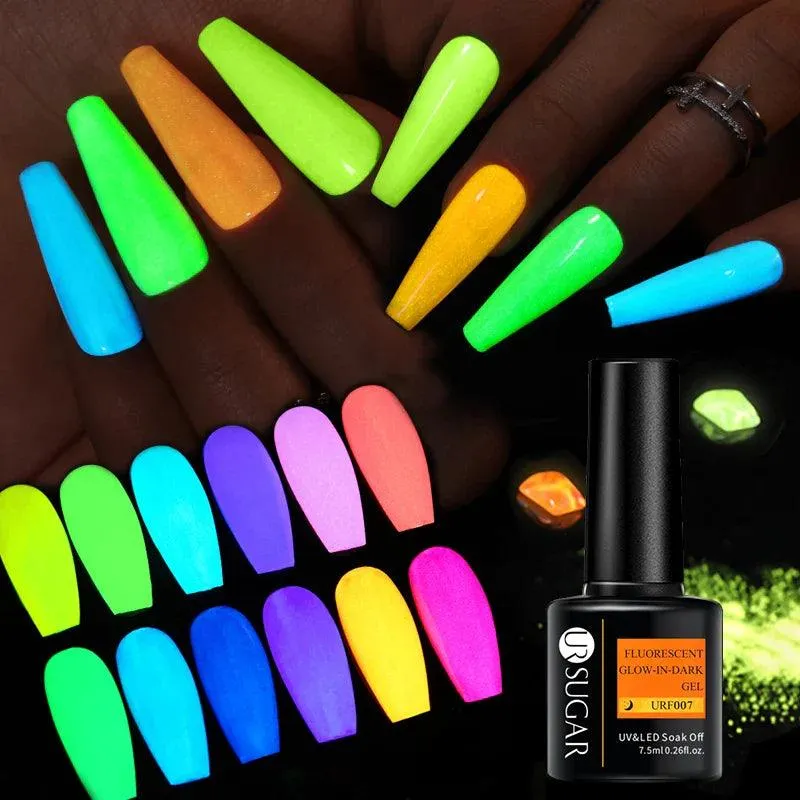 Neon Spark Gel Nail Polish: Vibrant Glow-in-Dark Art Kit