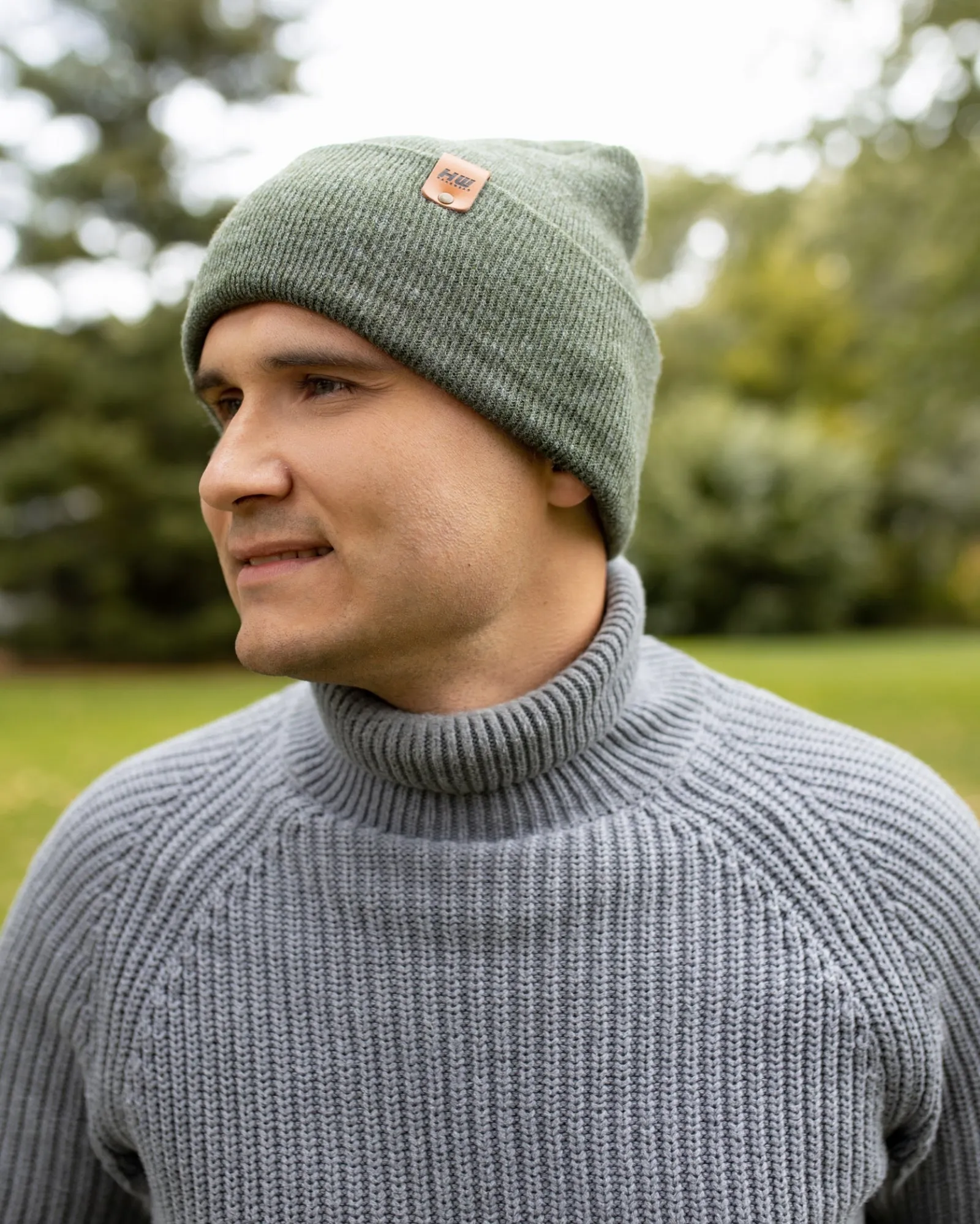 NEW HAAKWEAR Theta-Stitch Cuffed Beanie - Designed and Made in USA (Patent Pending Design) - Forest Green