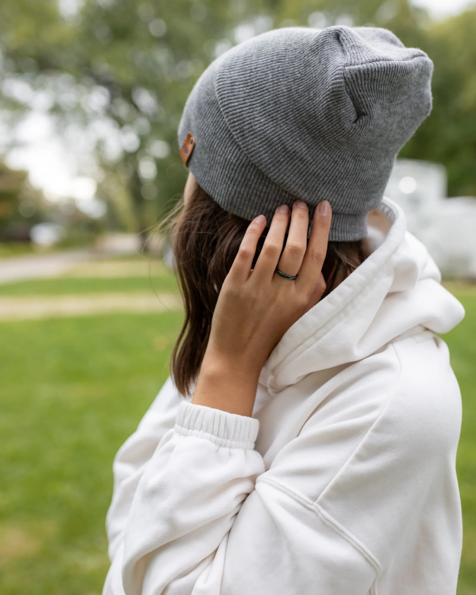 NEW HAAKWEAR Theta-Stitch Cuffed Beanie - Designed and Made in USA (Patent Pending Design) - Koala Gray