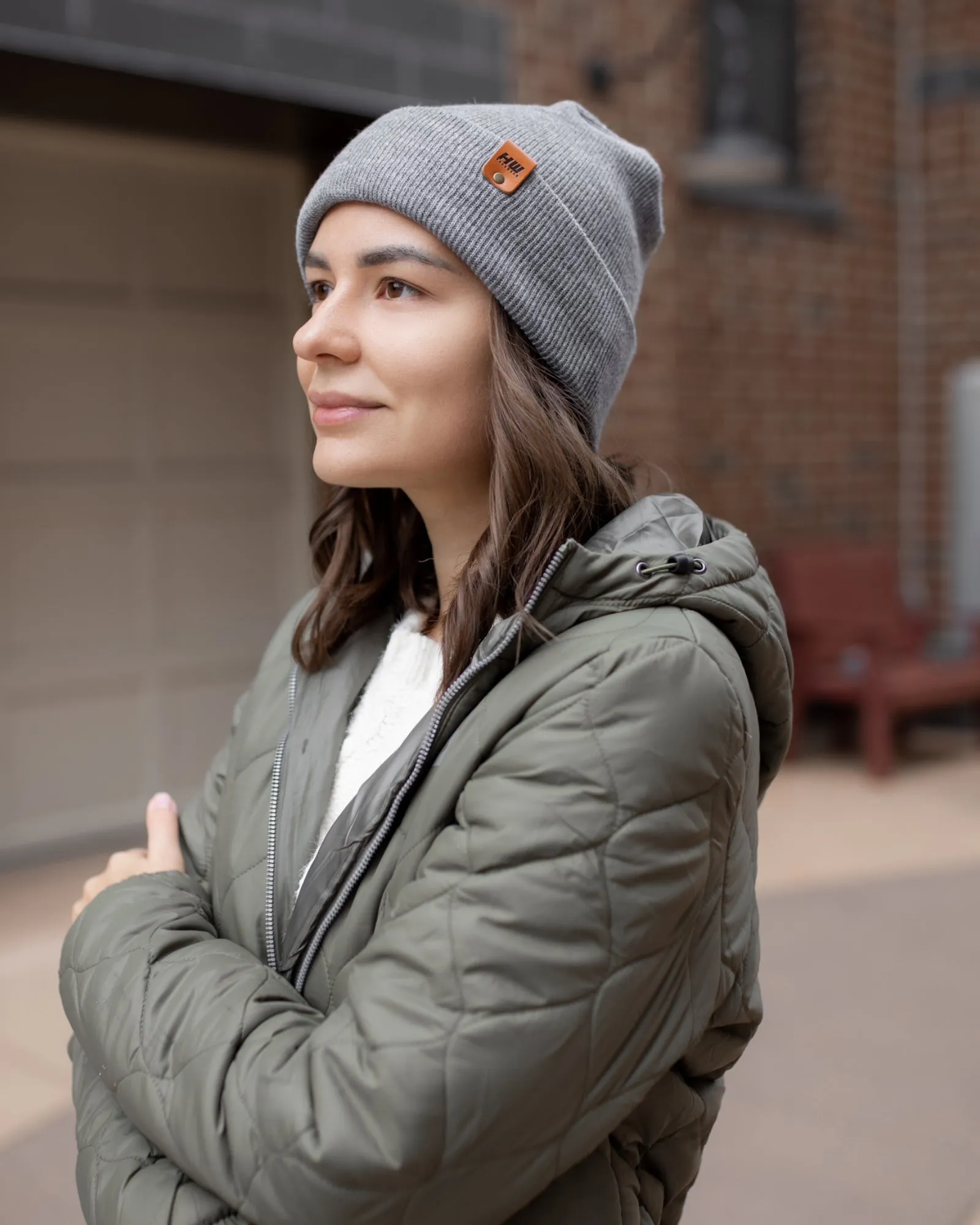 NEW HAAKWEAR Theta-Stitch Cuffed Beanie - Designed and Made in USA (Patent Pending Design) - Koala Gray