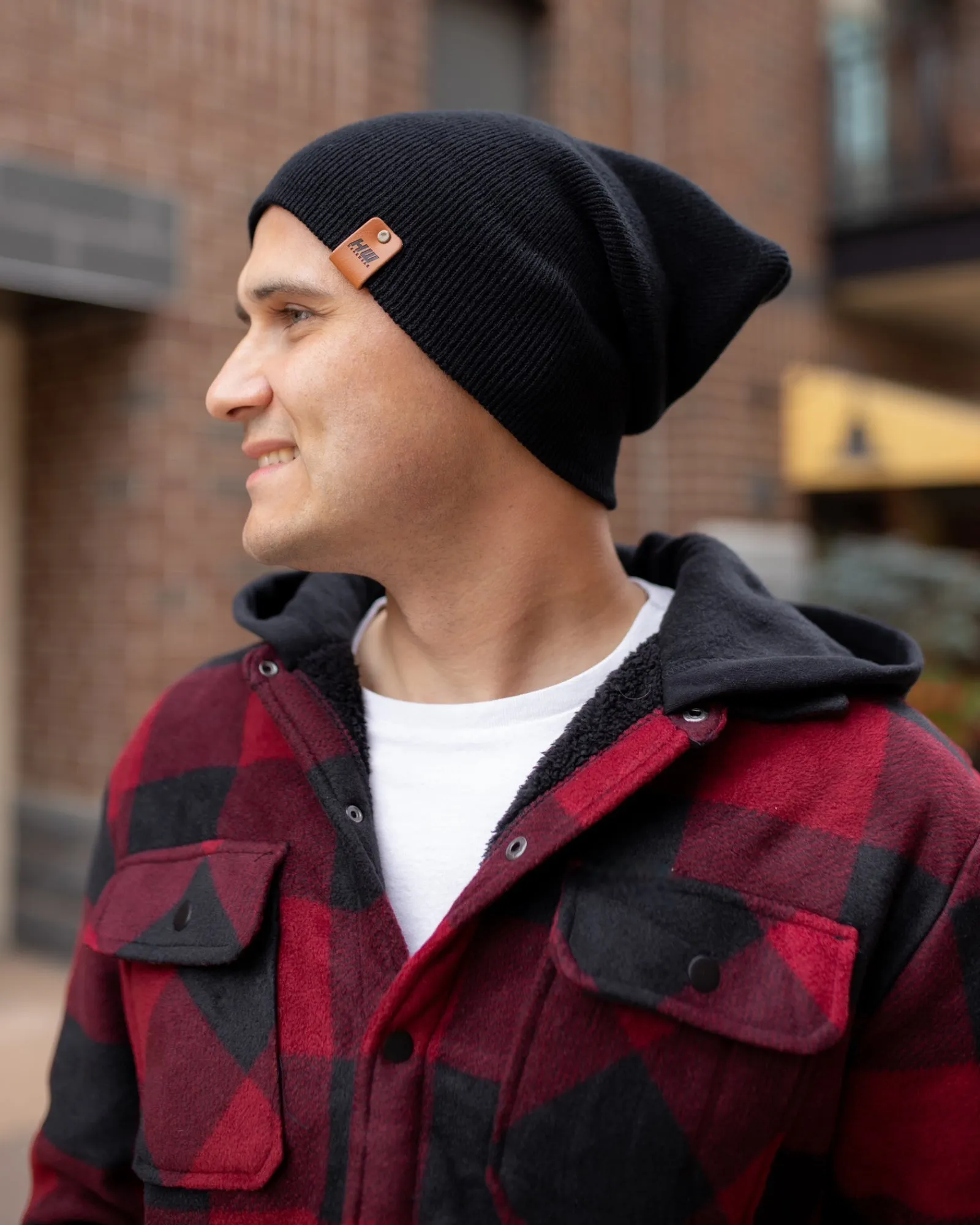 NEW HAAKWEAR Theta-Stitch Cuffed Beanie - Designed and Made in USA (Patent Pending Design) - Midnight Black