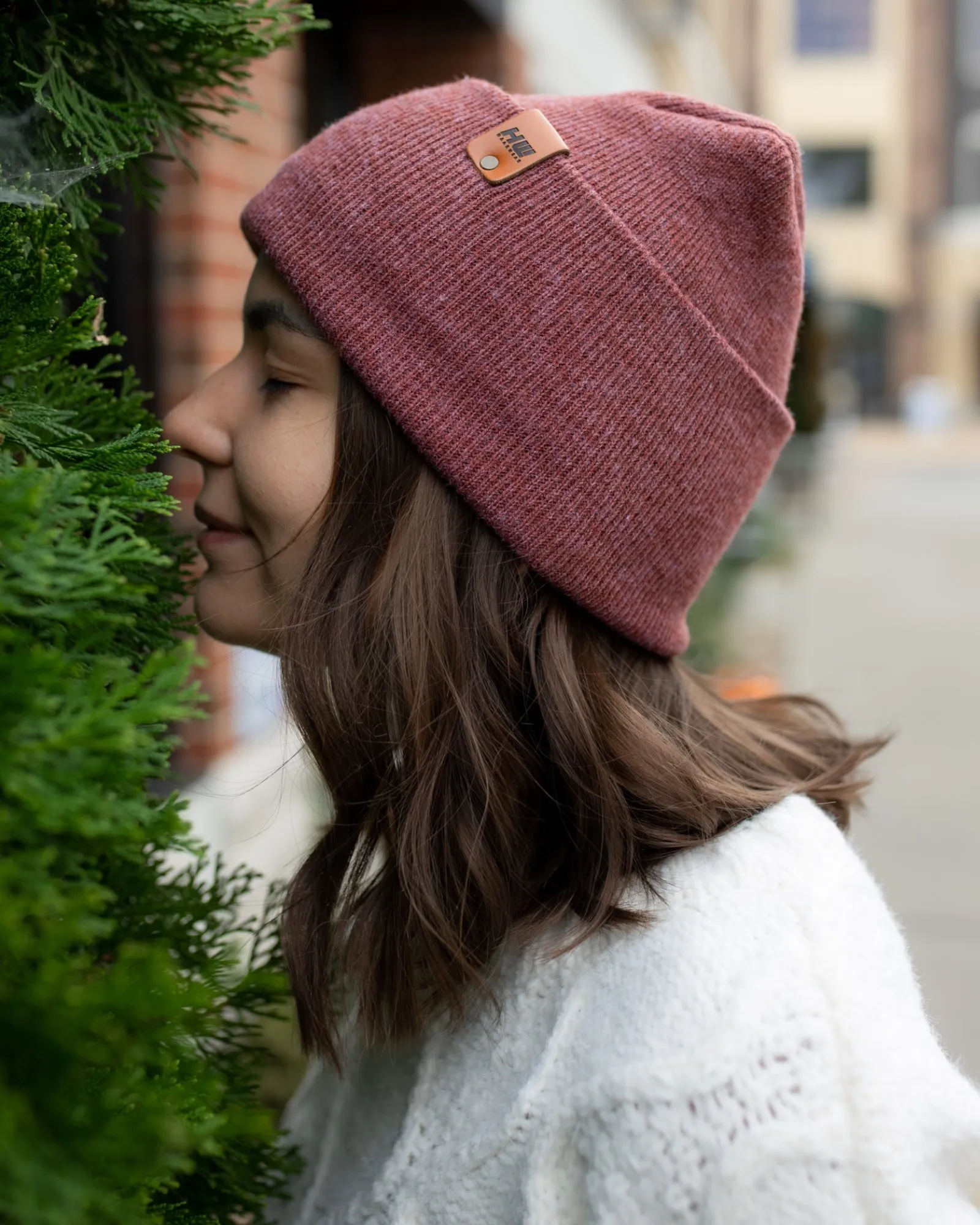 NEW HAAKWEAR Theta-Stitch Cuffed Beanie - Designed and Made in USA (Patent Pending Design) - Rusty Burgundy