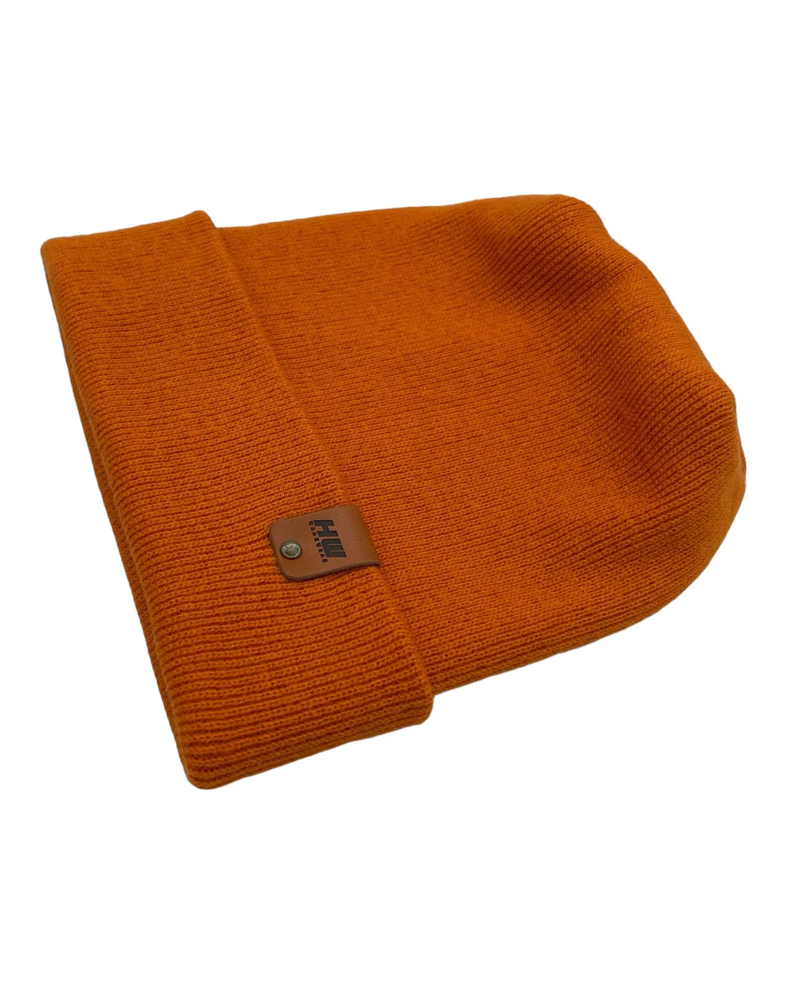 NEW HAAKWEAR Theta-Stitch Cuffed Beanie - Designed and Made in USA (Patent Pending Design) - Tiger Orange