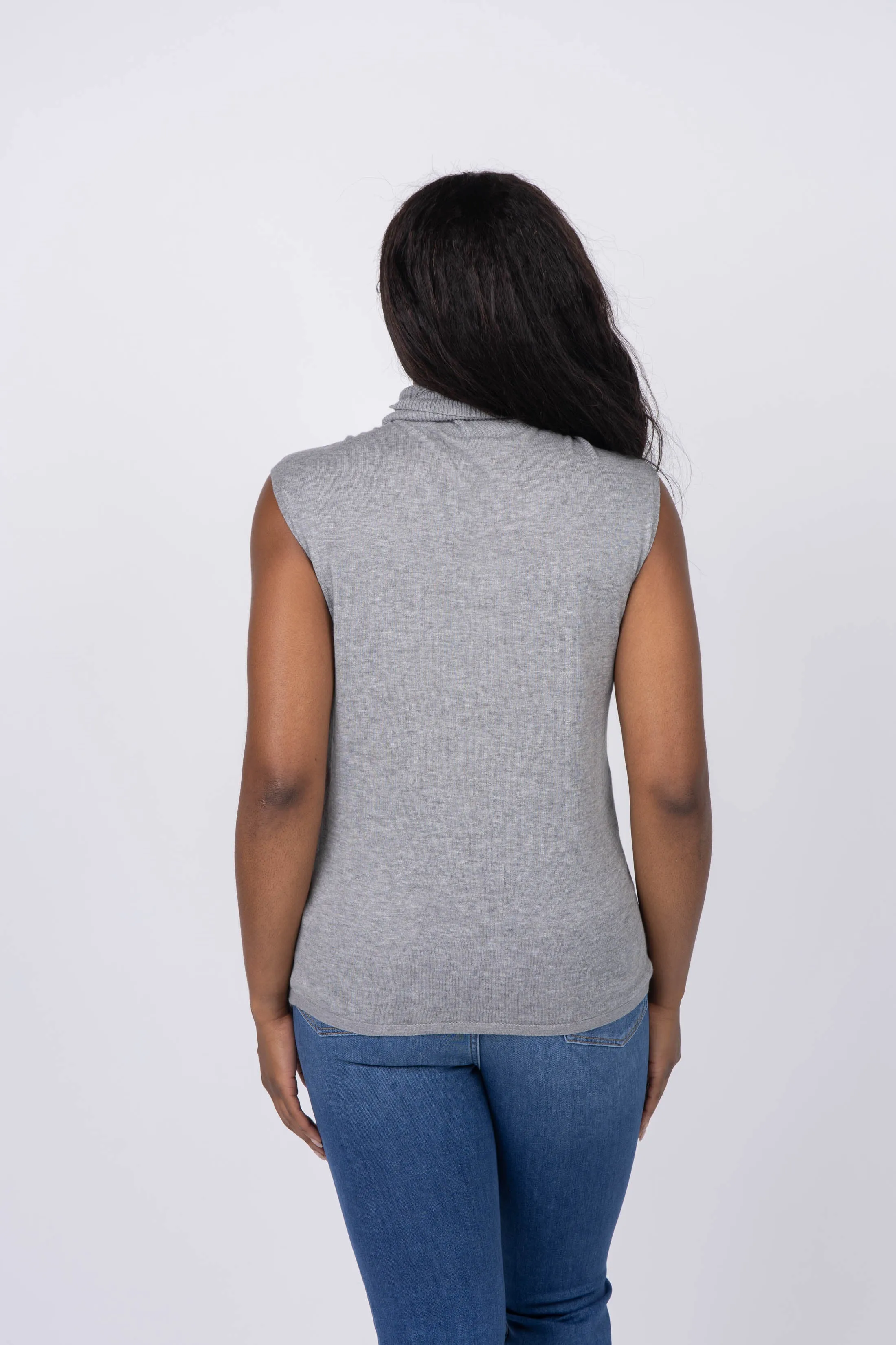 Nic Zoe Sleeveless Turtleneck in Moonwalk