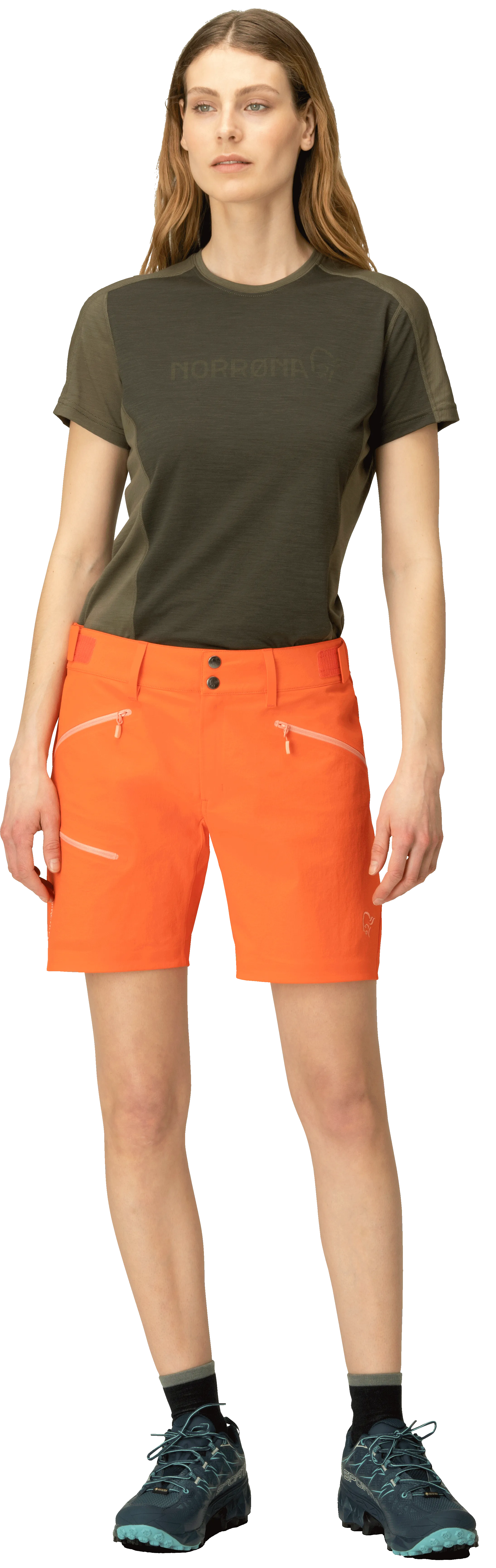 Norrøna  Women&#x27;s Falketind Flex1 Shorts Orange Alert | Buy Norrøna  Women&#x27;s Falketind Flex1 Shorts Orange Alert here | Outnorth